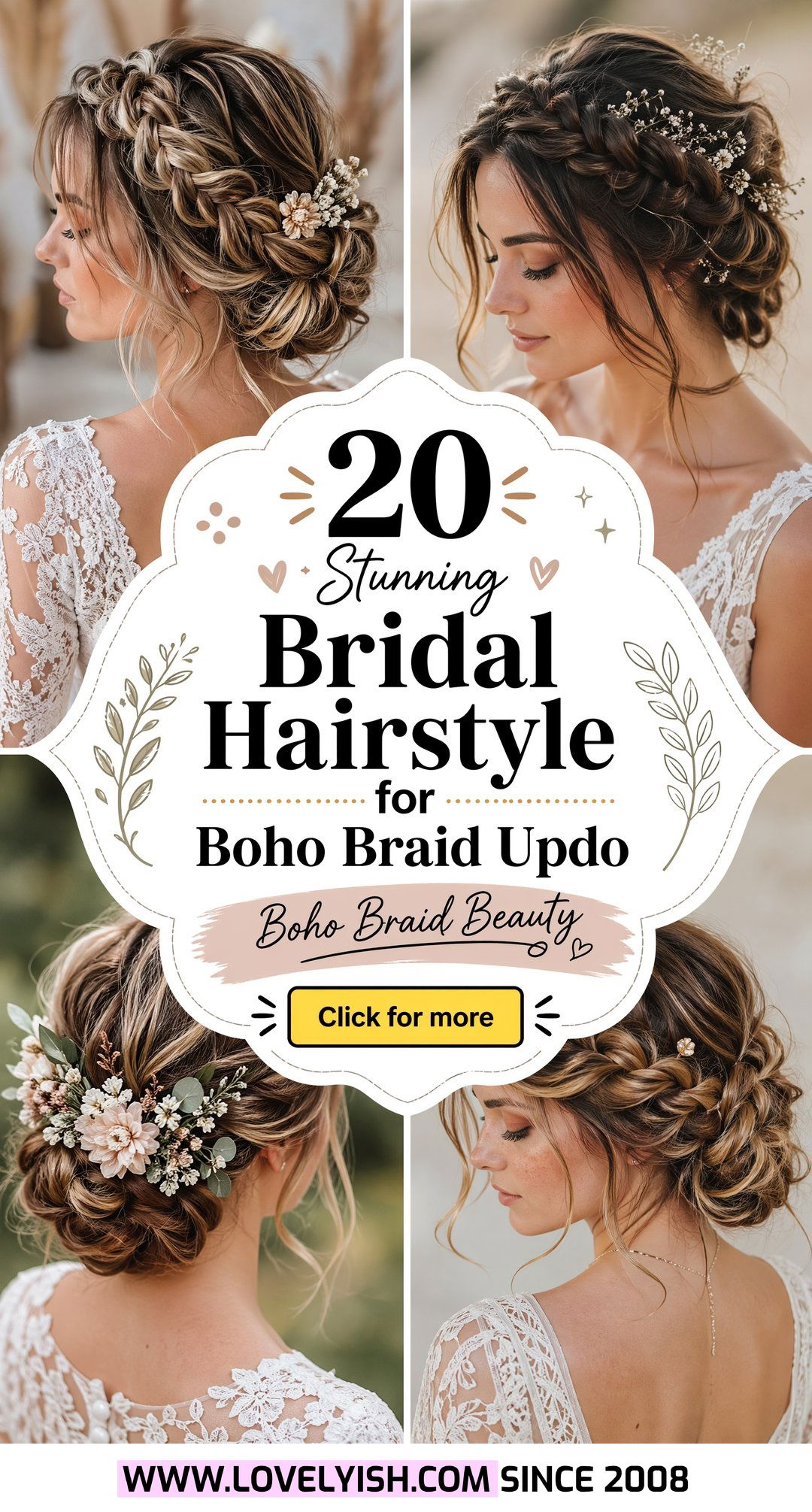 20 Stunning Bridal Hairstyle for Boho Braid Updo Looks - 20 Stunning Bridal Hairstyle for Boho Braid Updo Looks