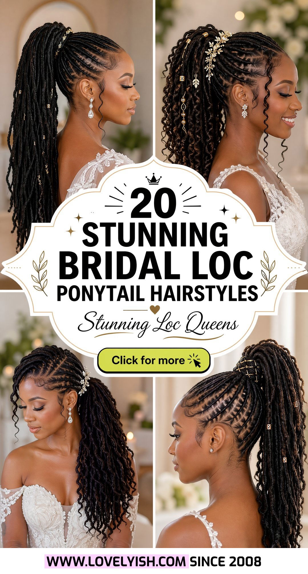 20 Stunning Bridal Loc Ponytail Hairstyle Ideas For Brides - 20 Stunning Bridal Loc Ponytail Hairstyle Ideas For Brides