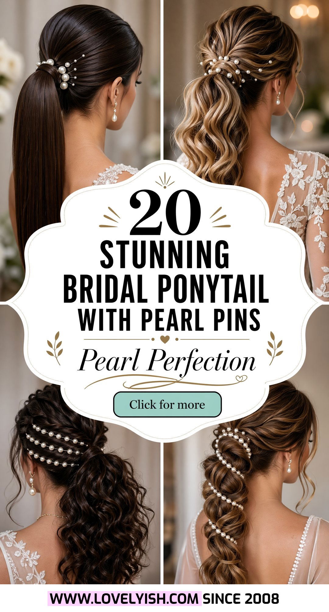 20 Stunning Bridal Ponytail With Pearl Pins For Brides - 20 Stunning Bridal Ponytail With Pearl Pins For Brides