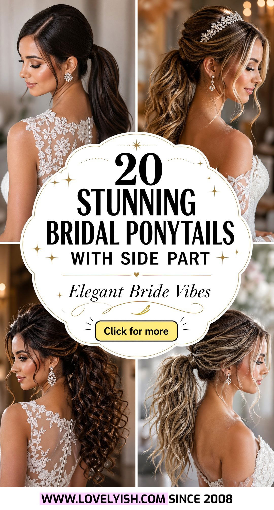 20 Stunning Bridal Ponytail With Side Part Ideas To Try - 20 Stunning Bridal Ponytail With Side Part Ideas To Try