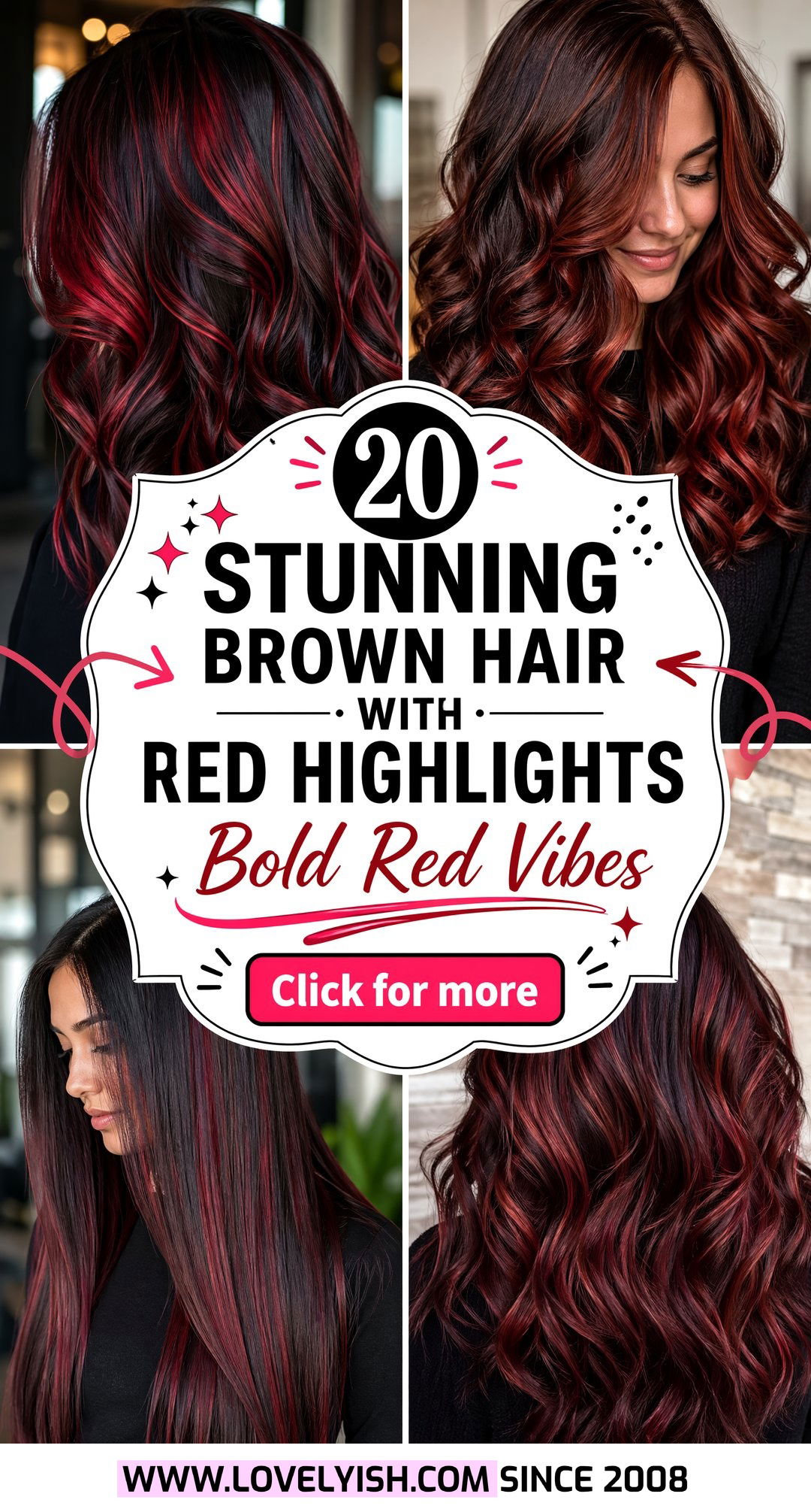 20 Stunning Brown Hair With Red Highlights To Inspire You - 20 Stunning Brown Hair With Red Highlights To Inspire You