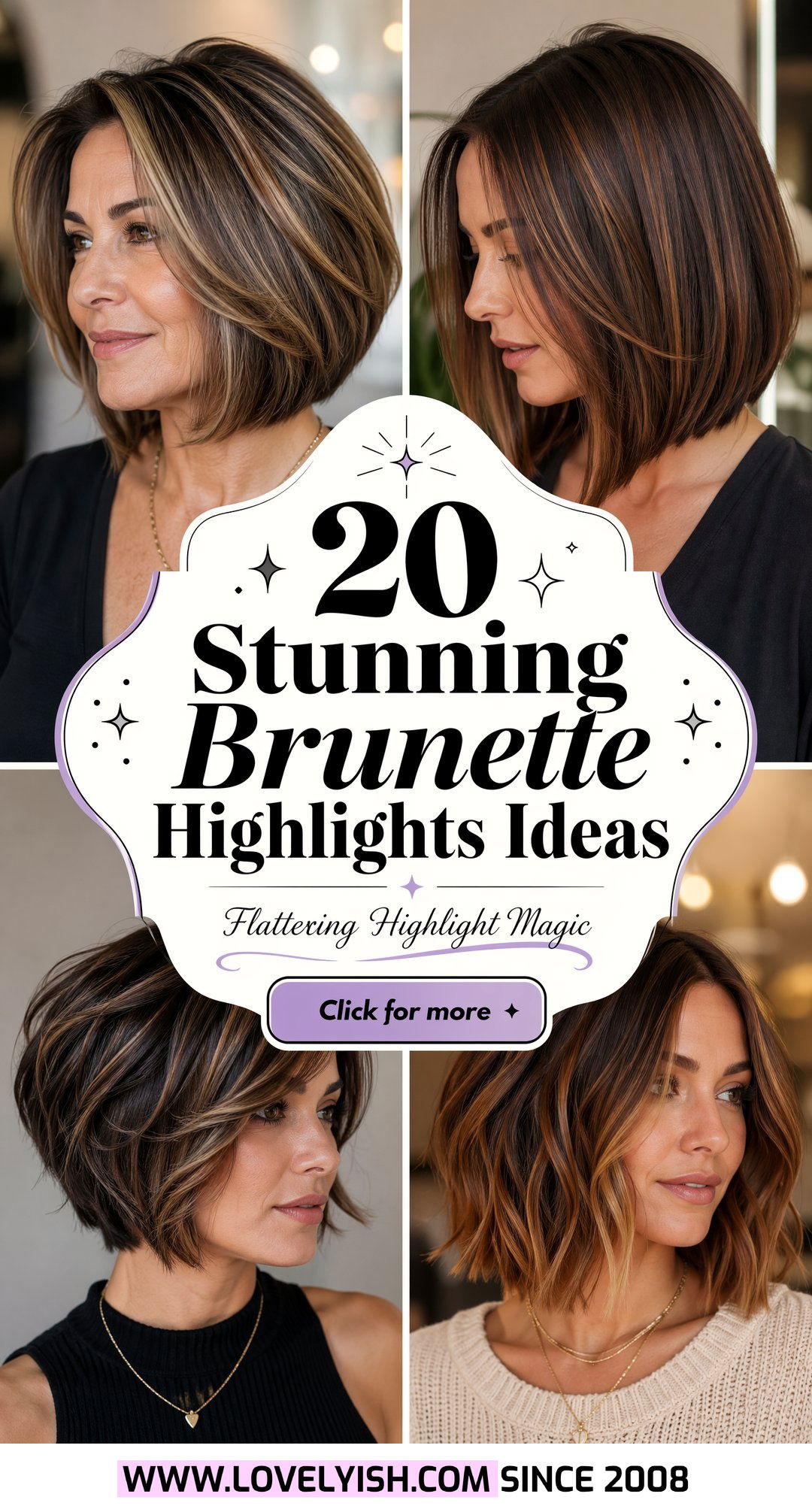 20 Stunning Brunette Highlights for a Flattering Mature Bob - 20 Stunning Brunette Highlights for a Flattering Mature Bob