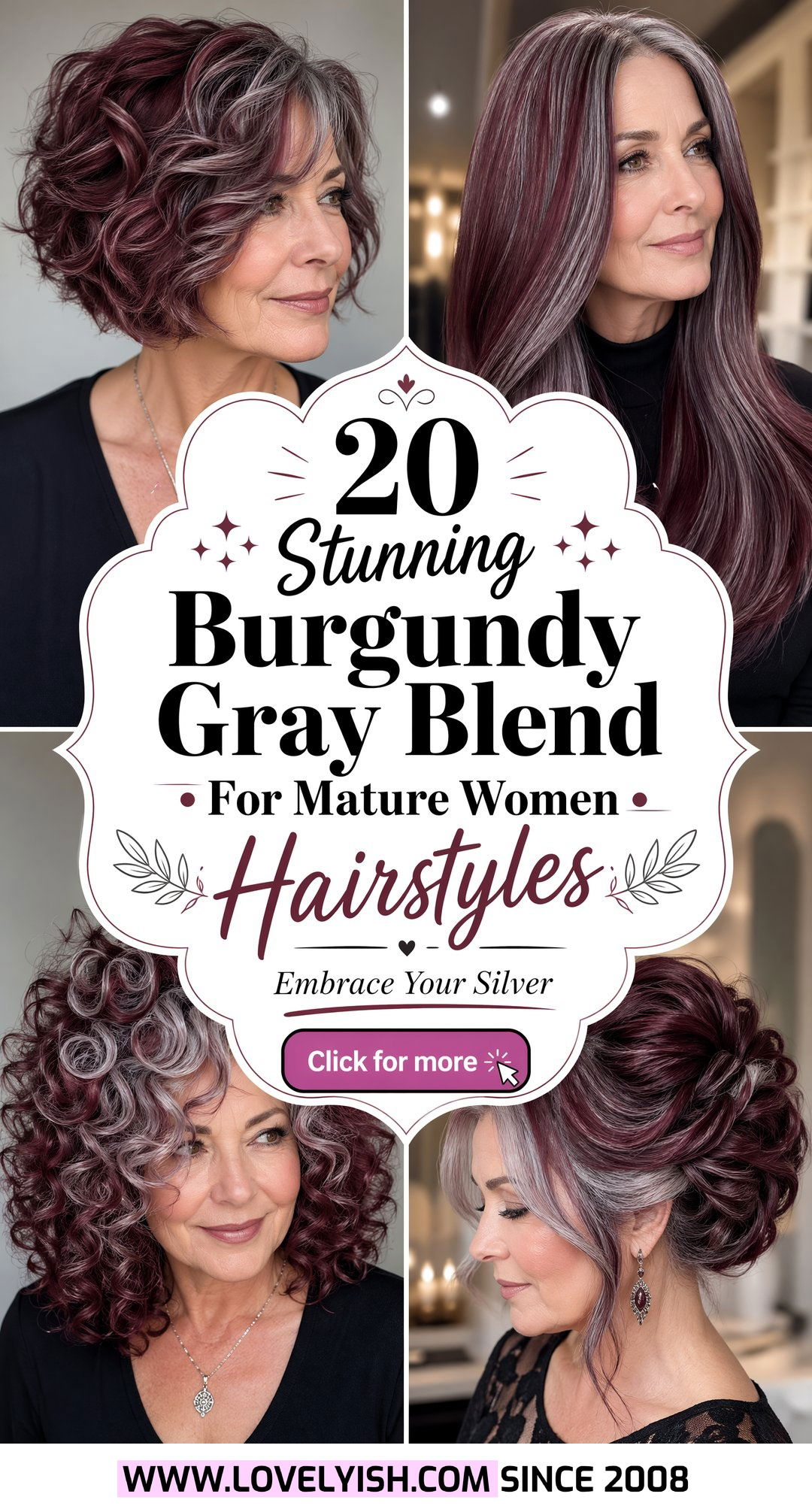 20 Stunning Burgundy Gray Blend For Mature Women Hairstyles - 20 Stunning Burgundy Gray Blend For Mature Women Hairstyles