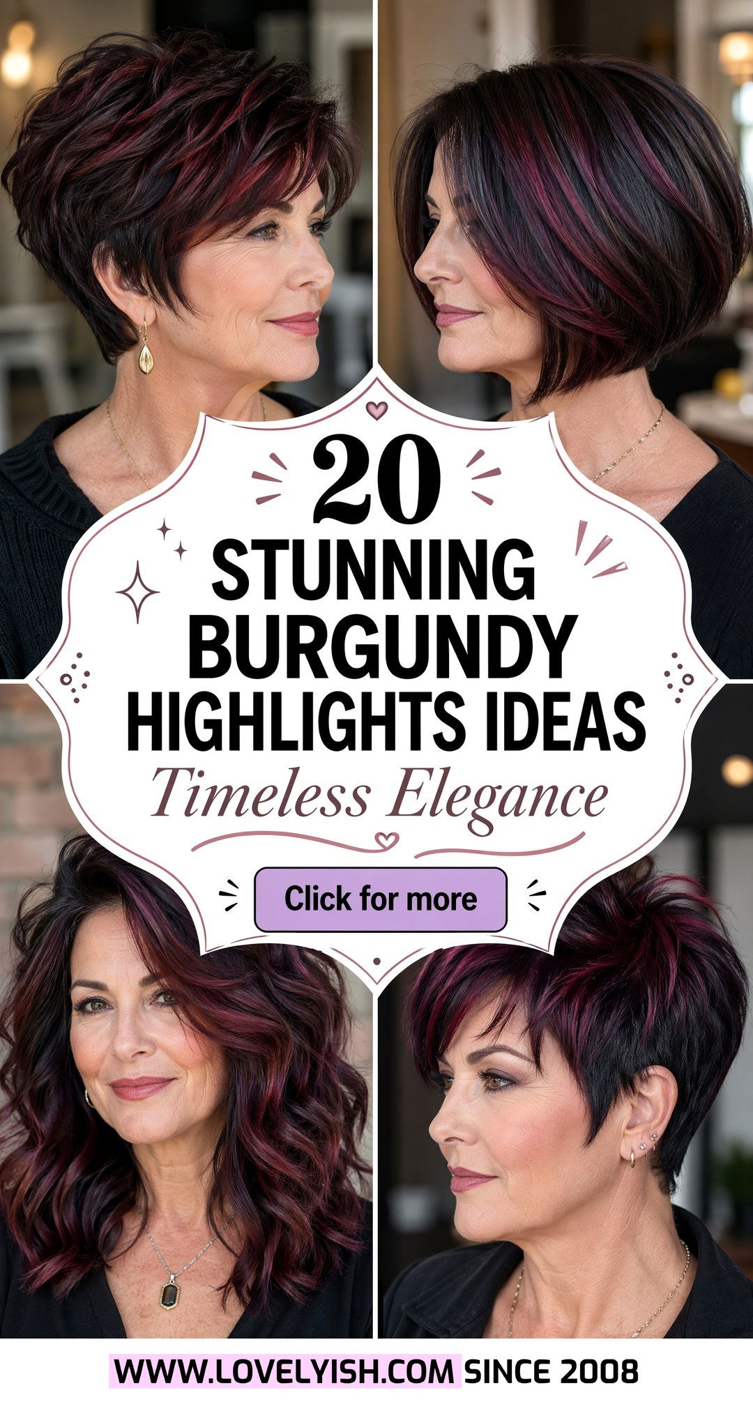 20 Stunning Burgundy Highlights For Mature Women To Try Now - 20 Stunning Burgundy Highlights For Mature Women To Try Now