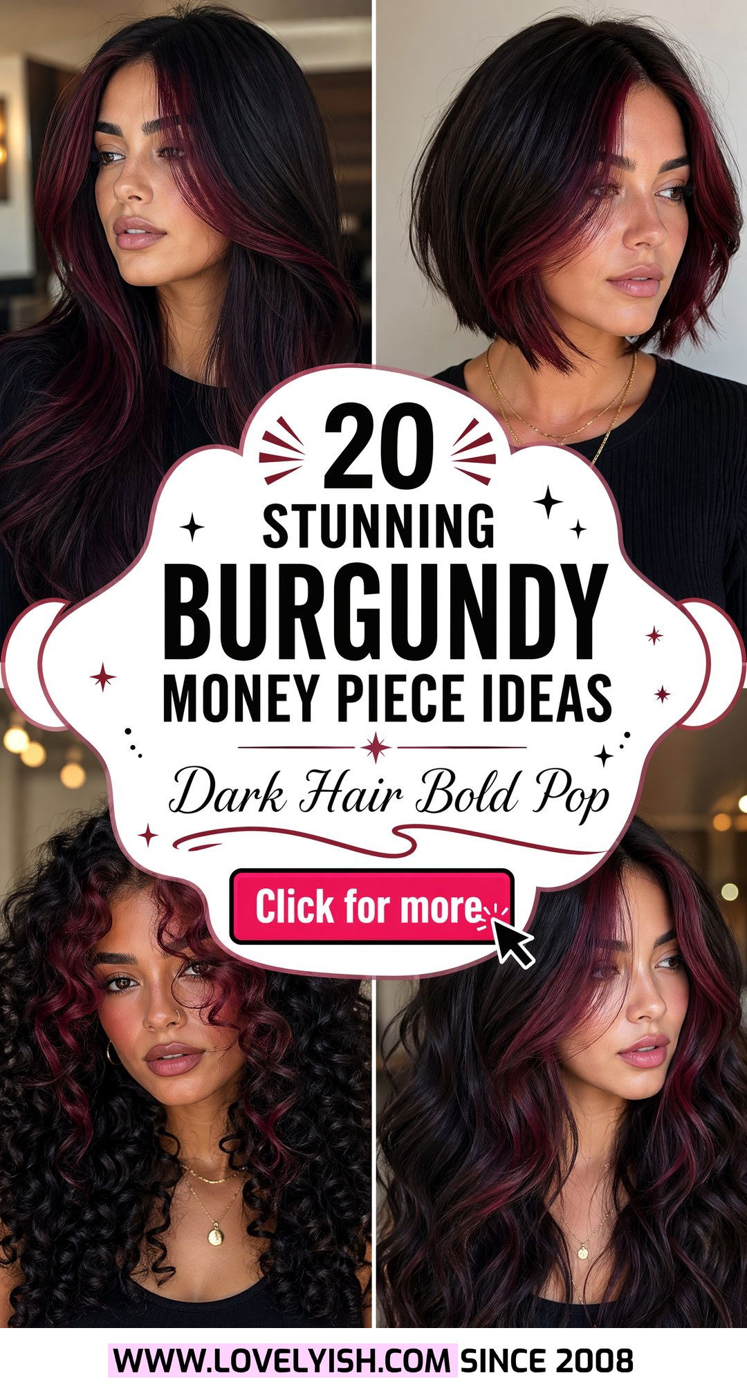 20 Stunning Burgundy Money Piece On Dark Hair Looks To Try - 20 Stunning Burgundy Money Piece On Dark Hair Looks To Try