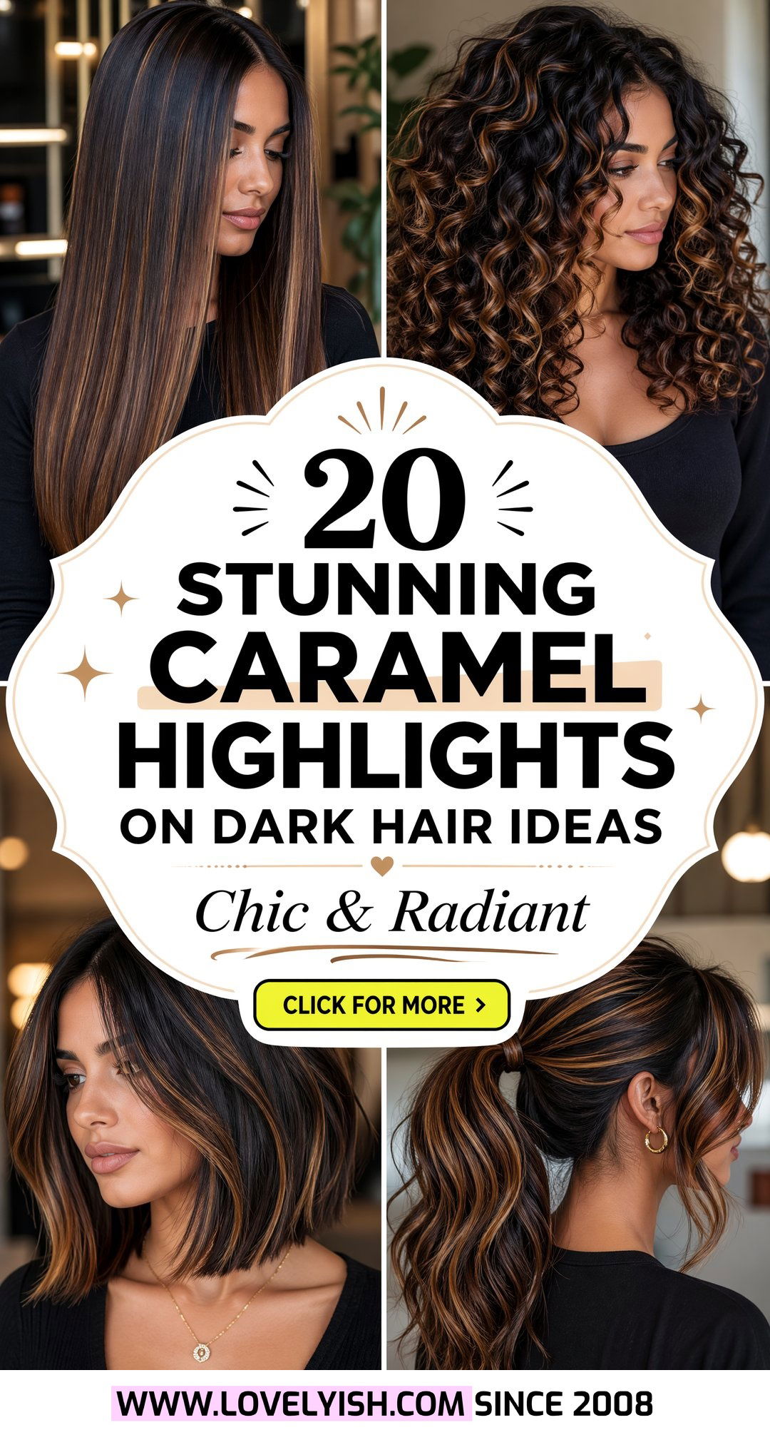 20 Stunning Caramel Highlights on Dark Hair for a Chic Look - 20 Stunning Caramel Highlights on Dark Hair for a Chic Look