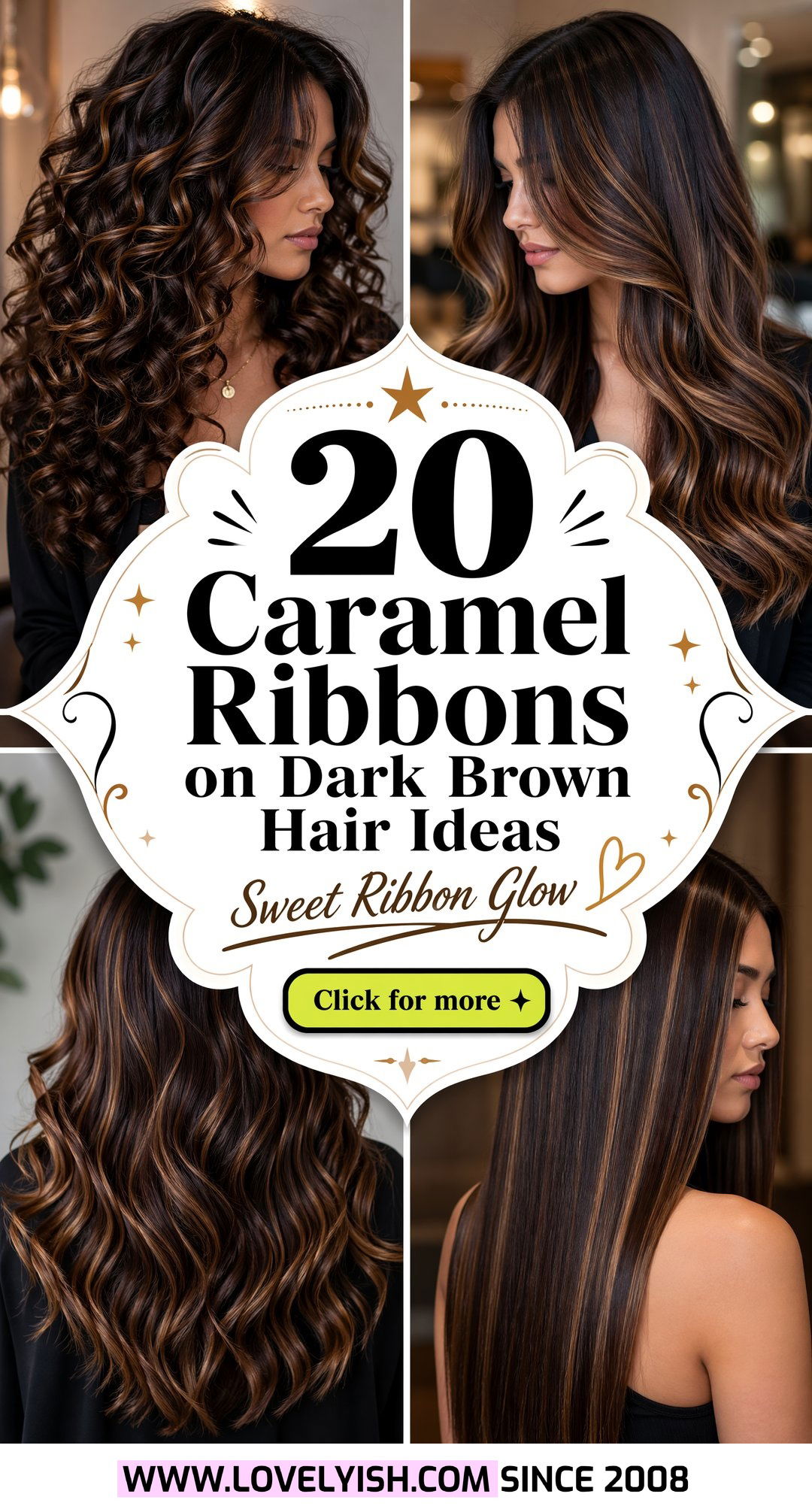 20 Stunning Caramel Ribbons on Dark Brown Hair Ideas to Try - 20 Stunning Caramel Ribbons on Dark Brown Hair Ideas to Try