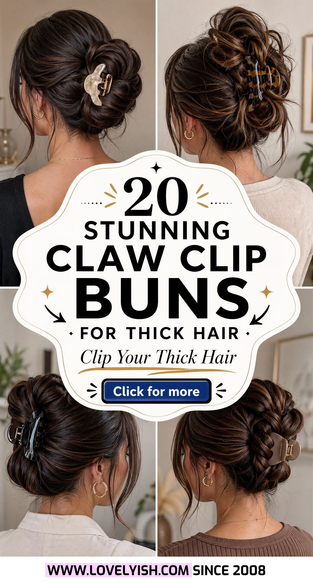 20 Stunning Claw Clip Bun for Thick Hair Ideas to Try Now - 20 Stunning Claw Clip Bun for Thick Hair Ideas to Try Now