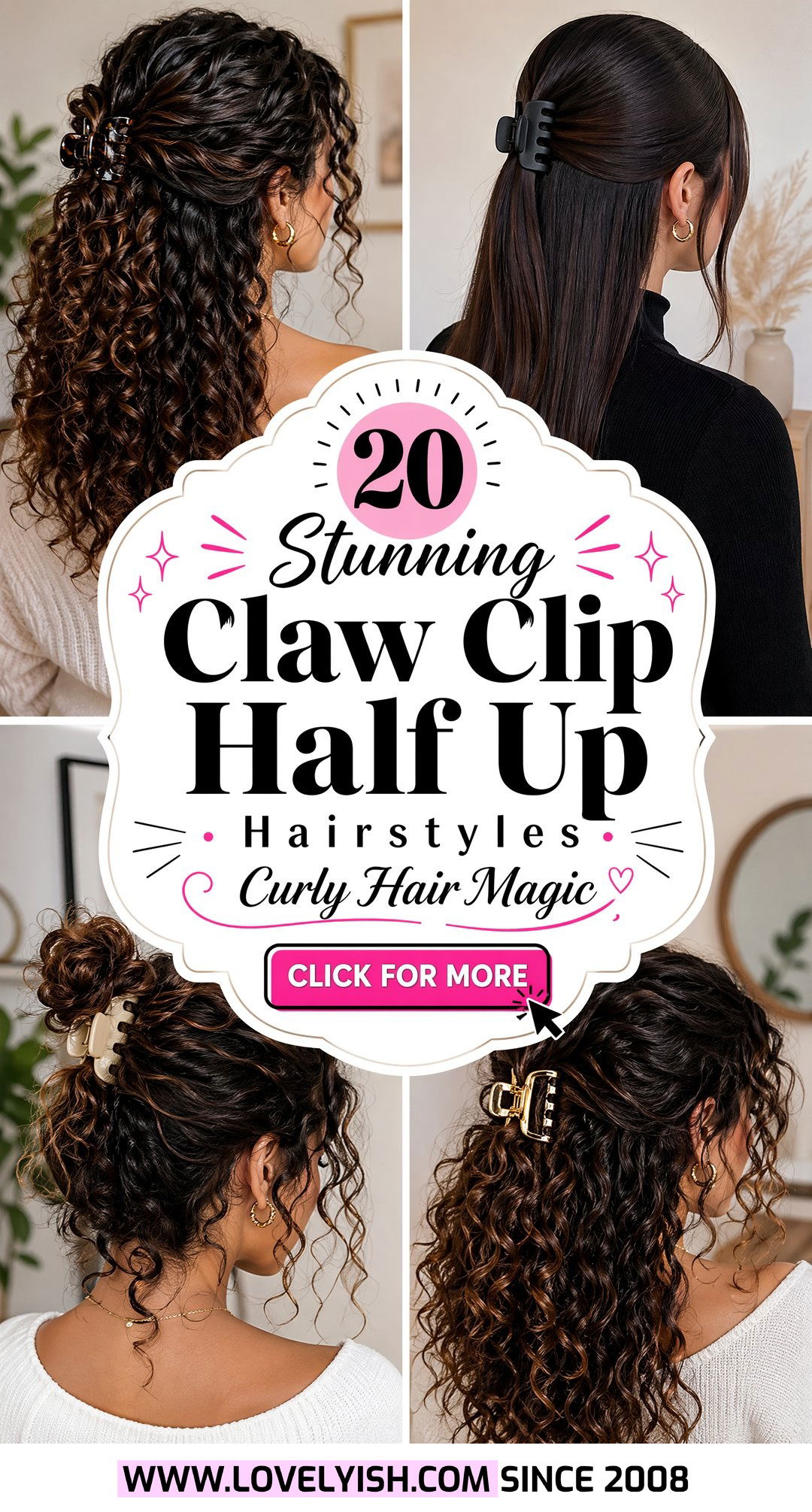 20 Stunning Claw Clip Half Up Hairstyles for Curly Hair - 20 Stunning Claw Clip Half Up Hairstyles for Curly Hair