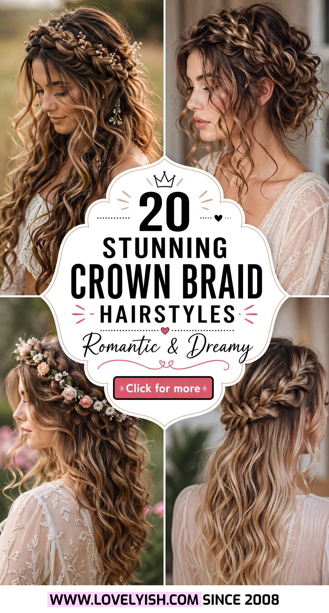 20 Stunning Crown Braid With Loose Curls Hairstyles To Try - 20 Stunning Crown Braid With Loose Curls Hairstyles To Try