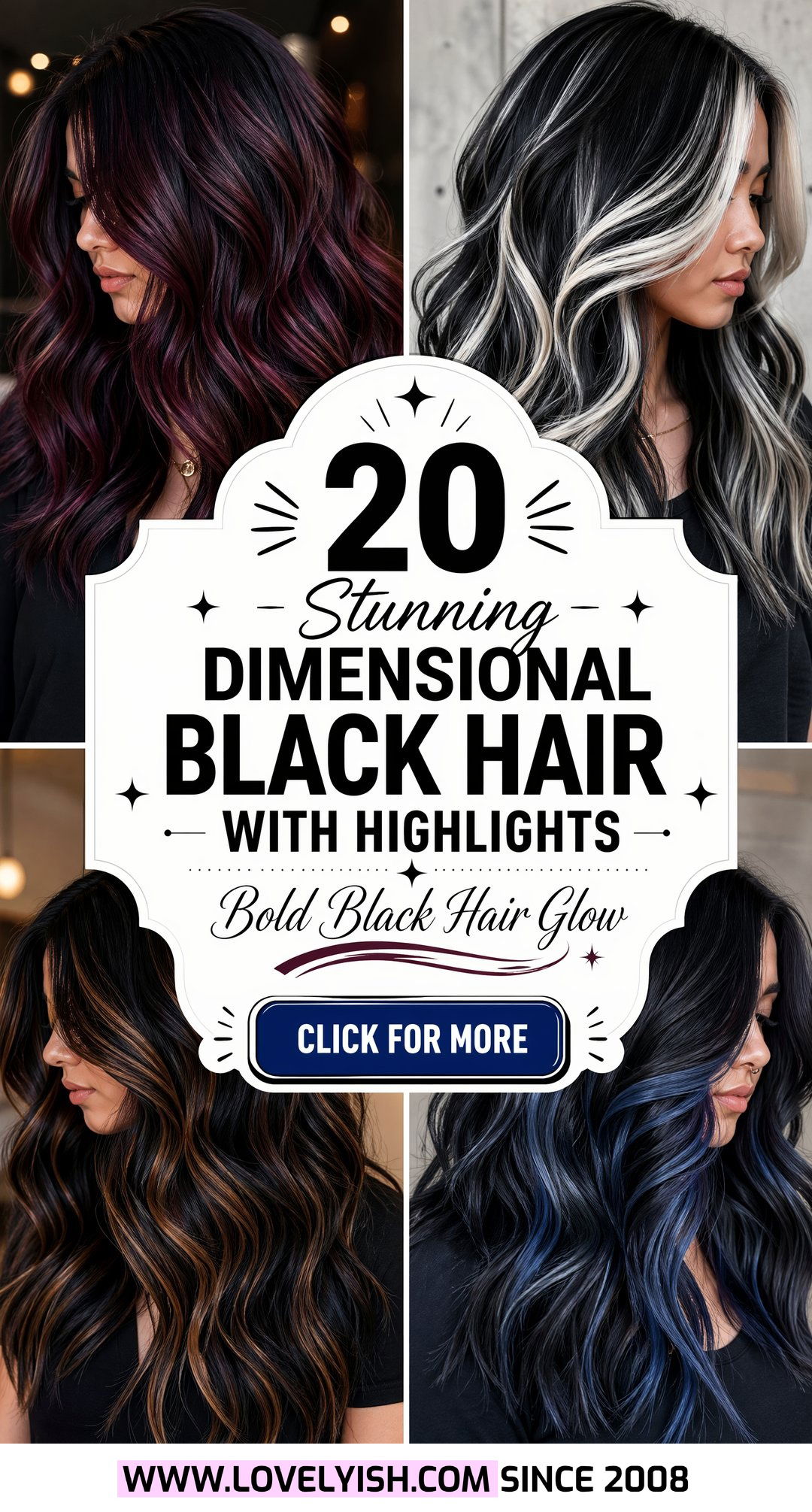 20 Stunning Dimensional Black Hair With Highlights to Try Now - 20 Stunning Dimensional Black Hair With Highlights to Try Now