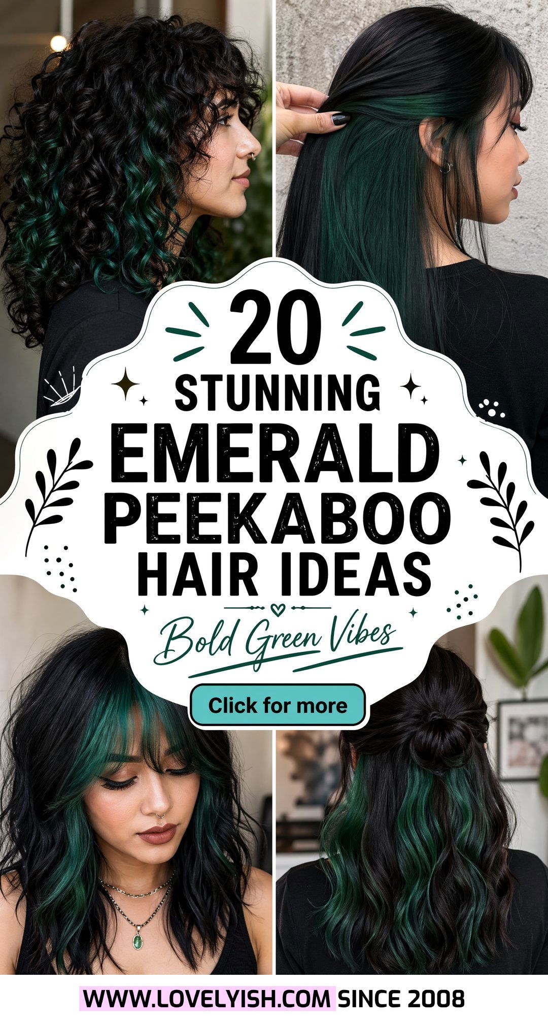 20 Stunning Emerald Peekaboo Hair Ideas for a Bold Look - 20 Stunning Emerald Peekaboo Hair Ideas for a Bold Look