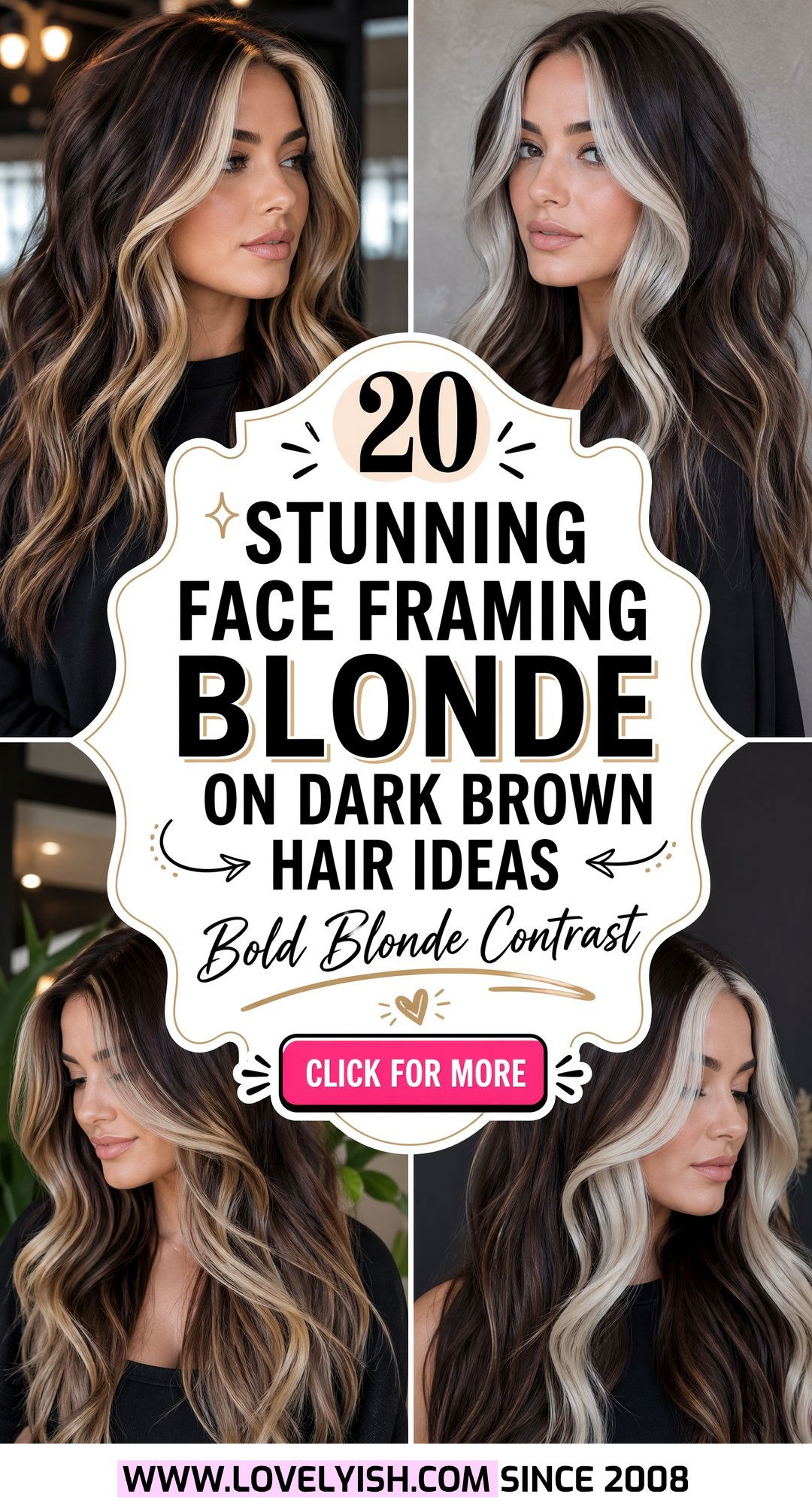 20 Stunning Face Framing Blonde on Dark Brown Hair Ideas - 20 Stunning Face Framing Blonde on Dark Brown Hair Ideas