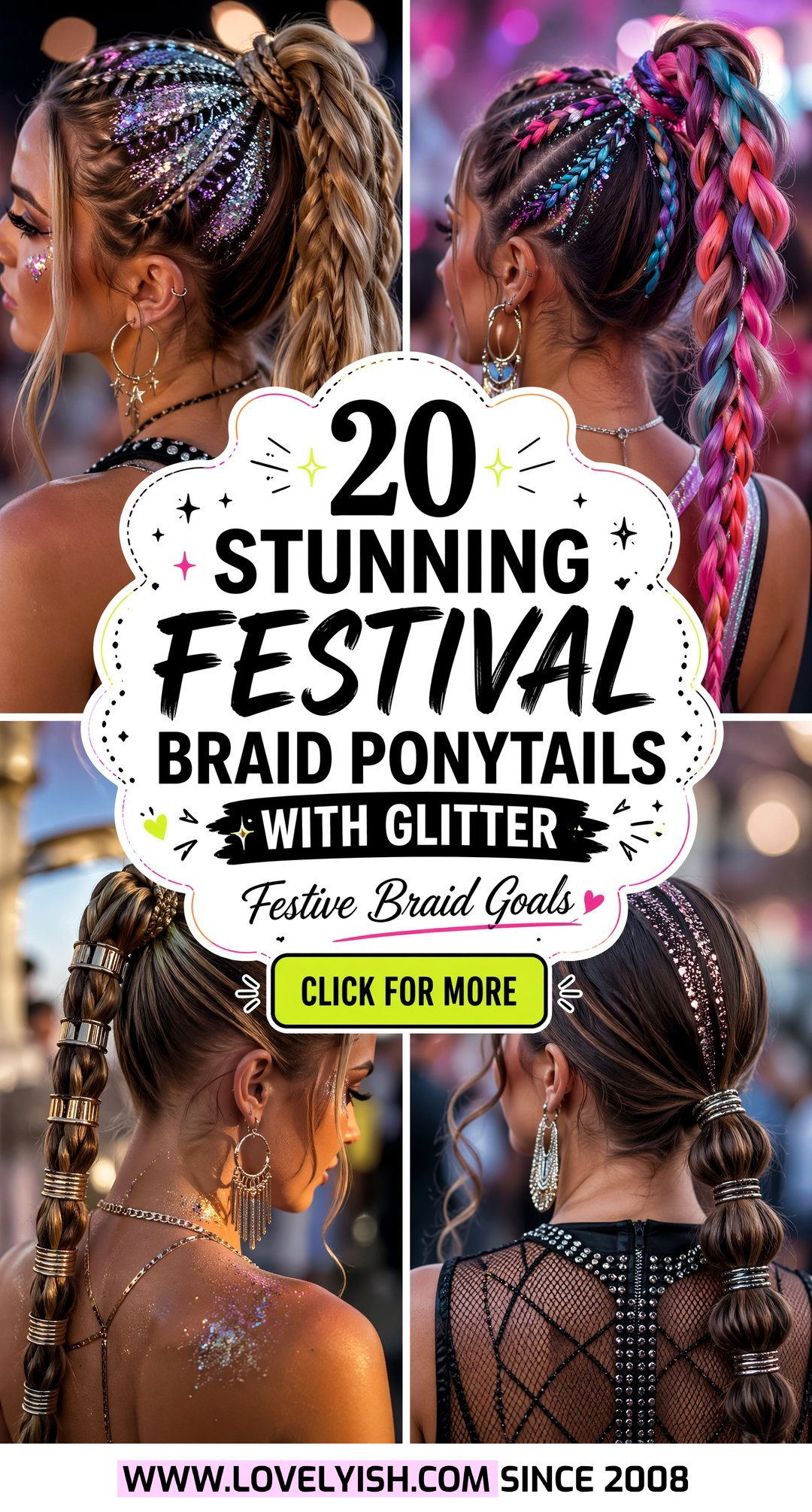 20 Stunning Festival Braid Ponytail With Glitter Ideas Now - 20 Stunning Festival Braid Ponytail With Glitter Ideas Now