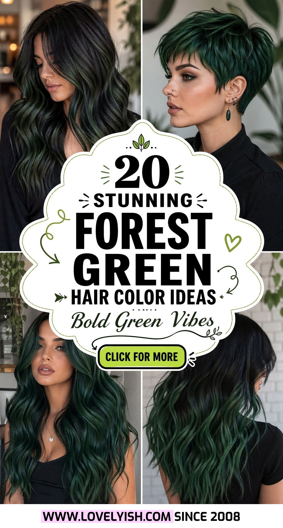 20 Stunning Forest Green Hair Color Ideas for a Bold Look - 20 Stunning Forest Green Hair Color Ideas for a Bold Look