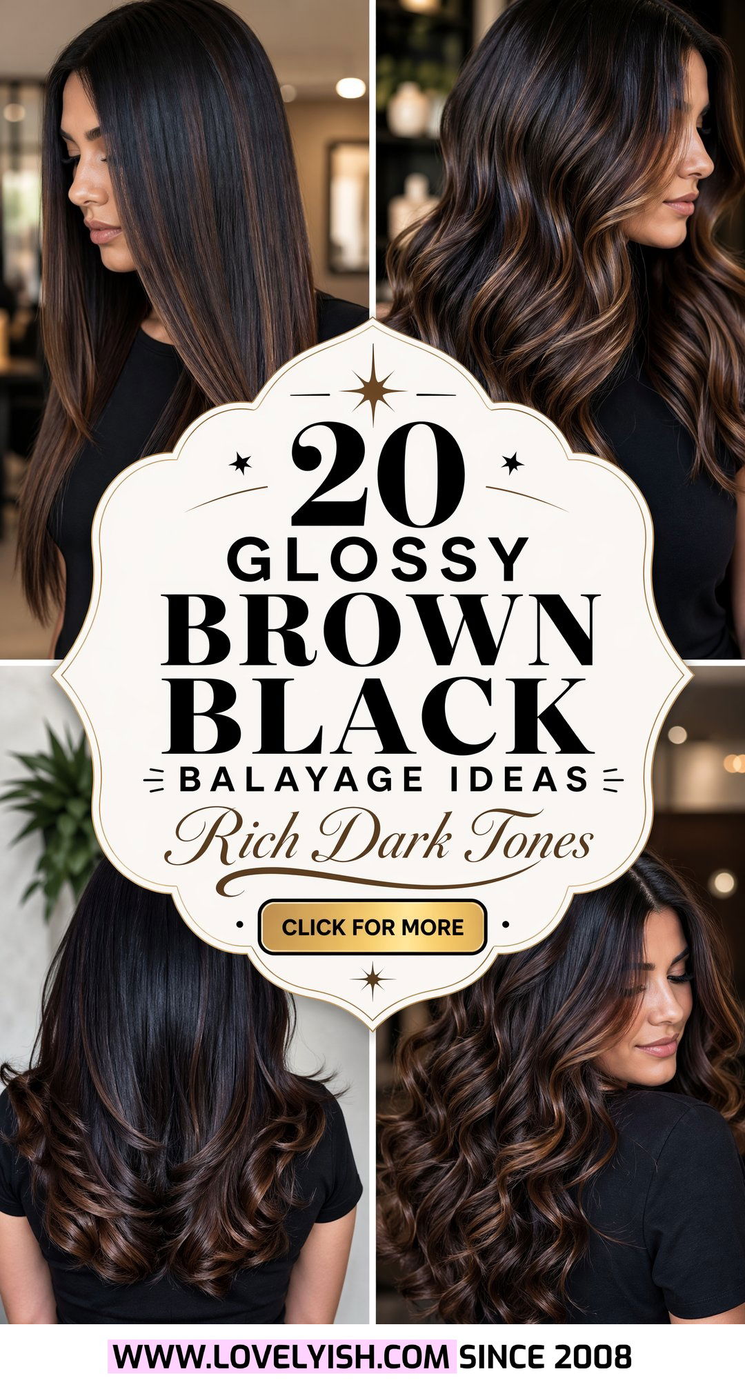 20 Stunning Glossy Brown Black Balayage Ideas for a Chic Look - 20 Stunning Glossy Brown Black Balayage Ideas for a Chic Look