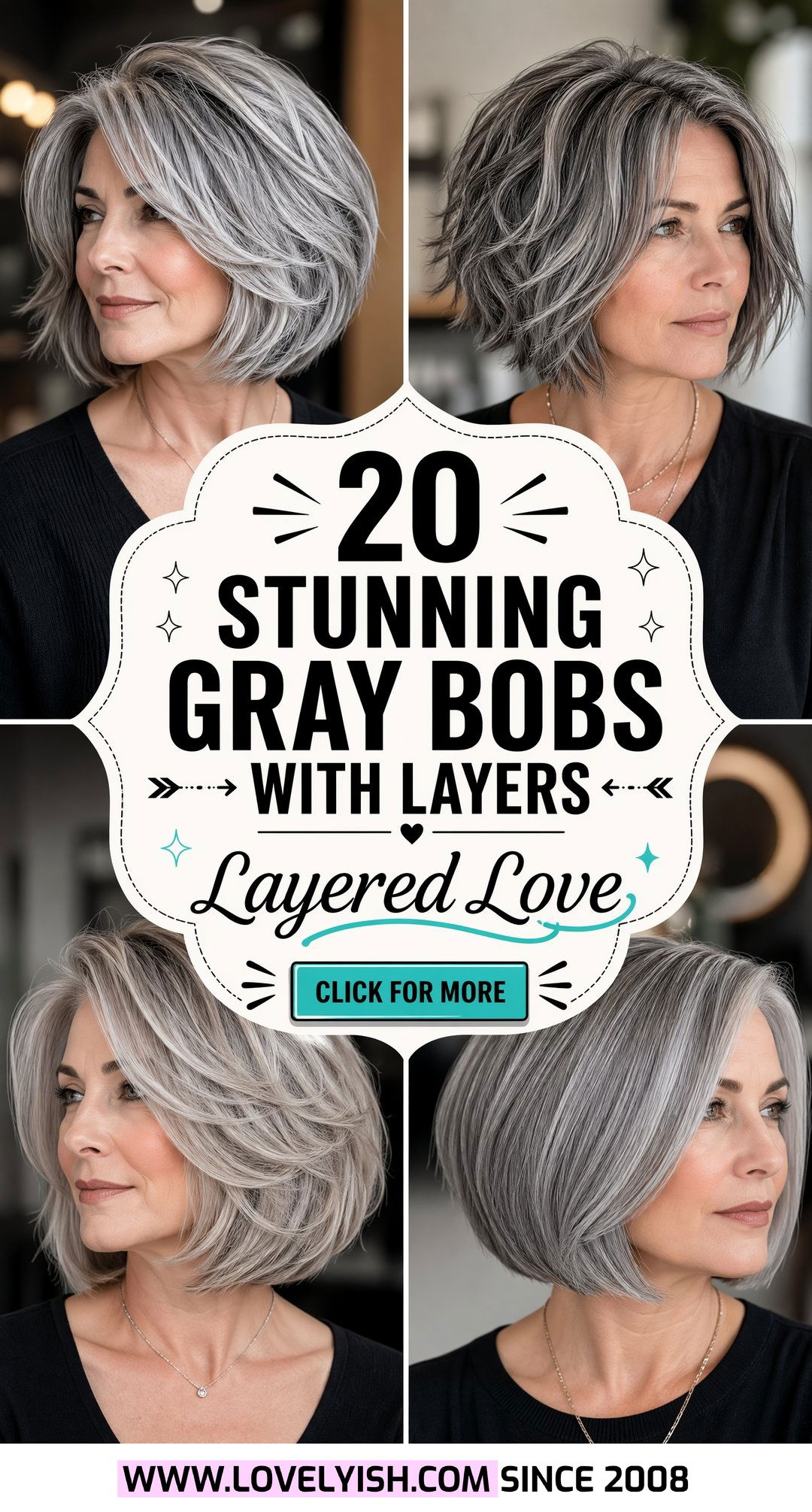 20 Stunning Gray Bob With Layers For Older Women To Love - 20 Stunning Gray Bob With Layers For Older Women To Love