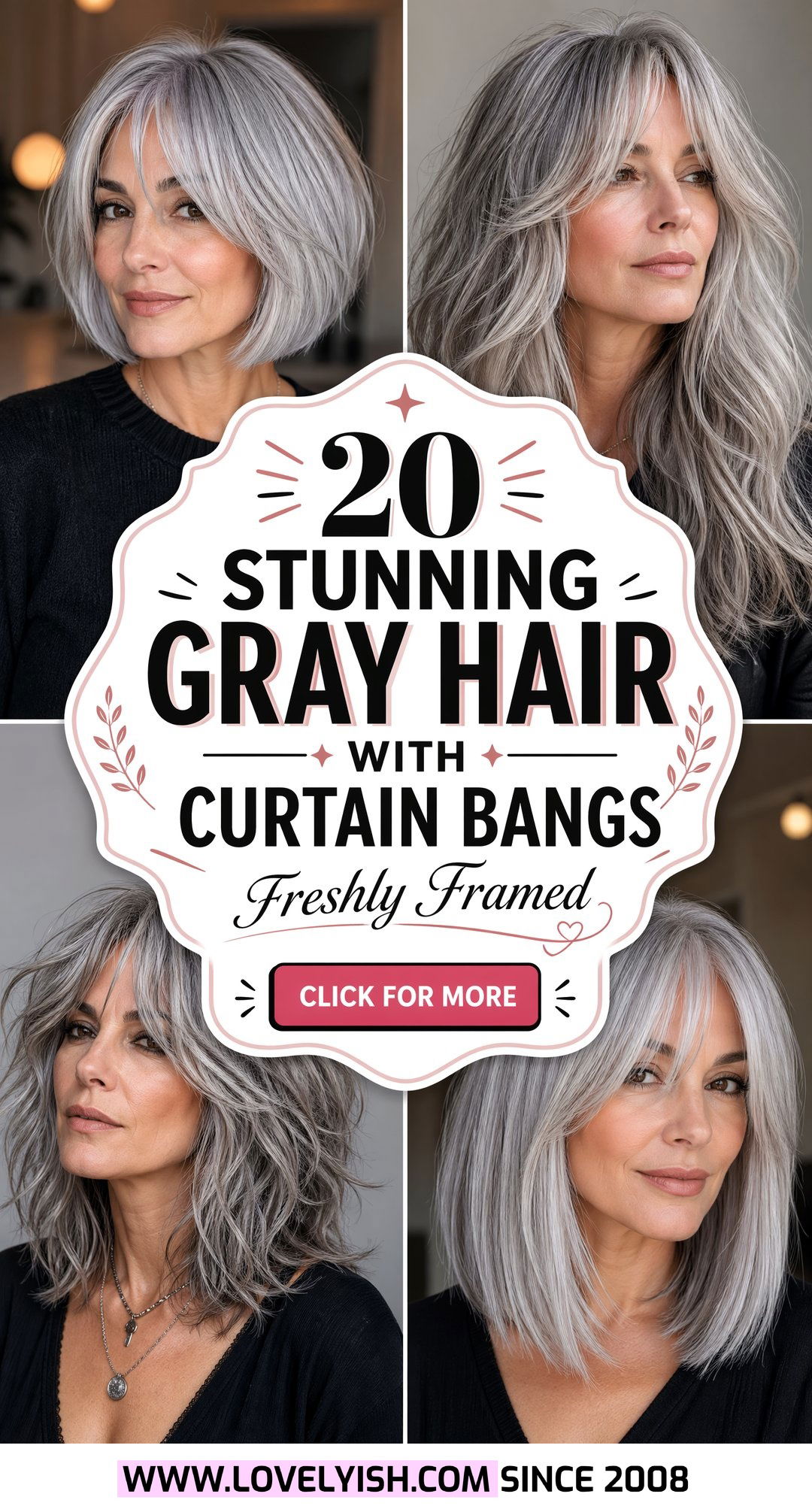 20 Stunning Gray Hair With Curtain Bangs Ideas For A Fresh Look - 20 Stunning Gray Hair With Curtain Bangs Ideas For A Fresh Look