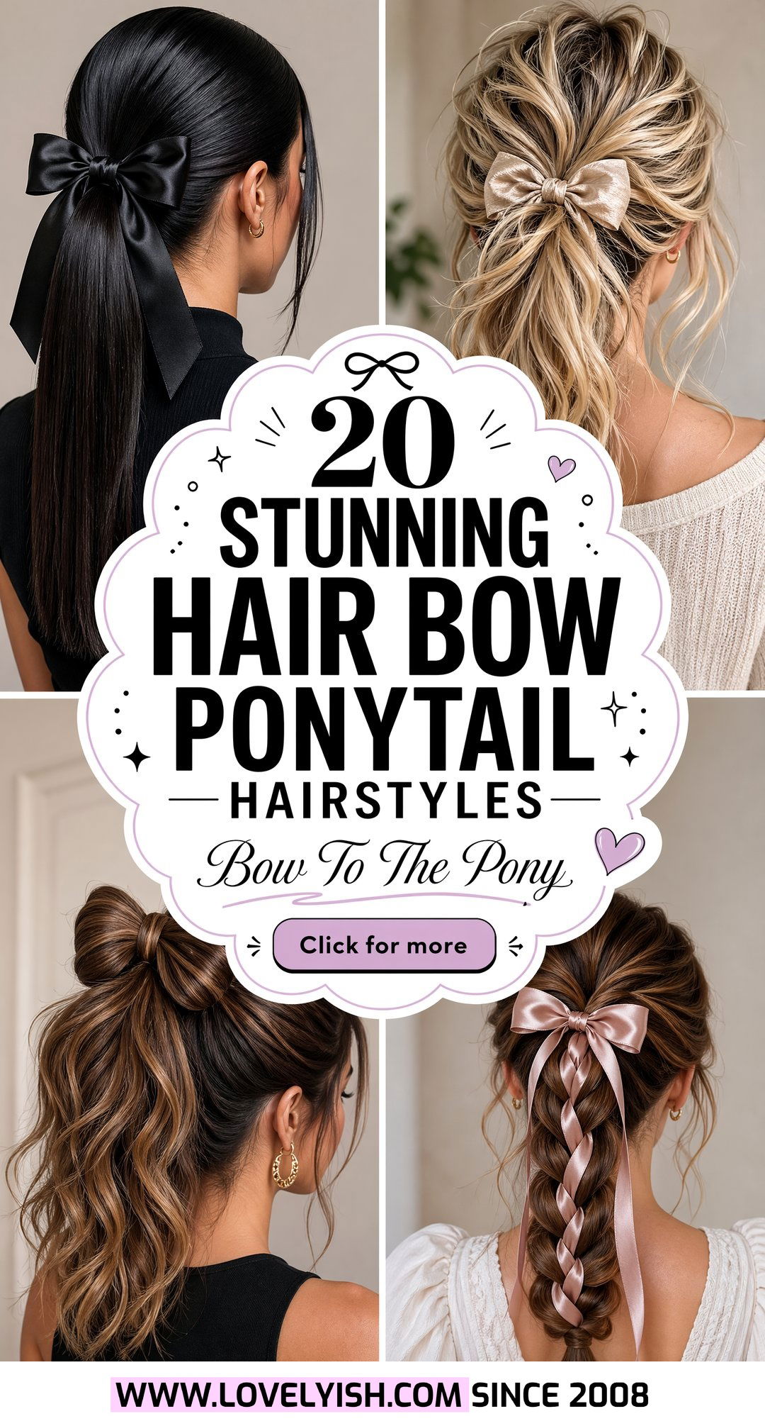 20 Stunning Hair Bow Ponytail Hairstyle Ideas You Need To Try - 20 Stunning Hair Bow Ponytail Hairstyle Ideas You Need To Try