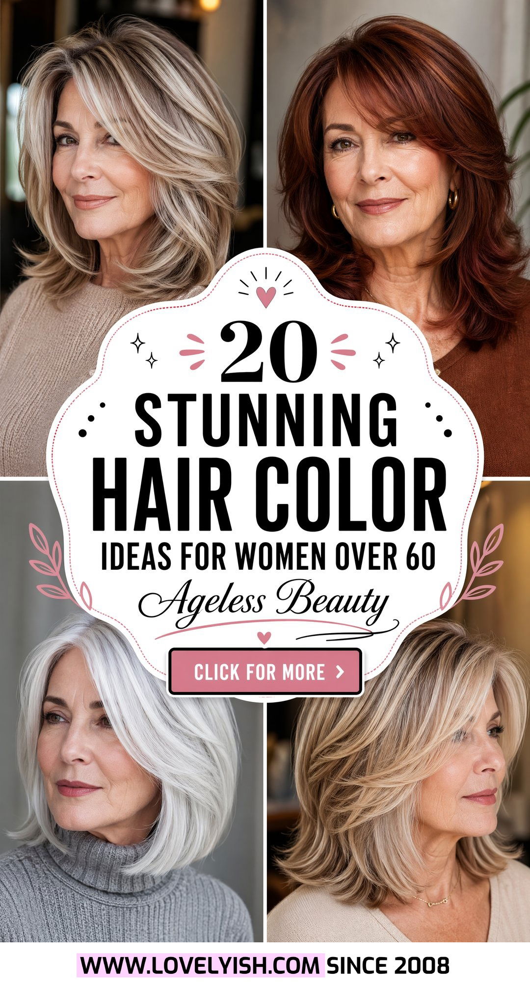 20 Stunning Hair Color Ideas For Women Over 60 To Inspire - 20 Stunning Hair Color Ideas For Women Over 60 To Inspire