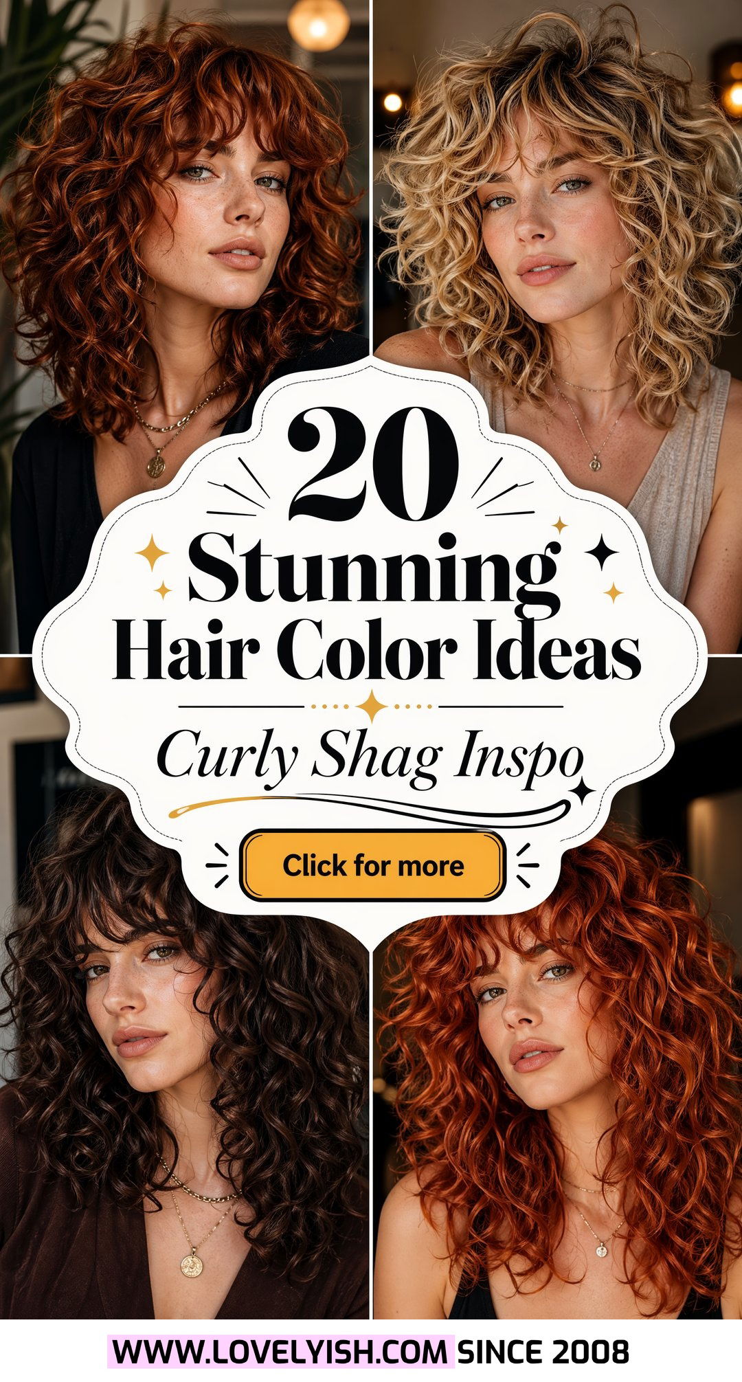 20 Stunning Hair Color Ideas for Curly Shags to Inspire You - 20 Stunning Hair Color Ideas for Curly Shags to Inspire You