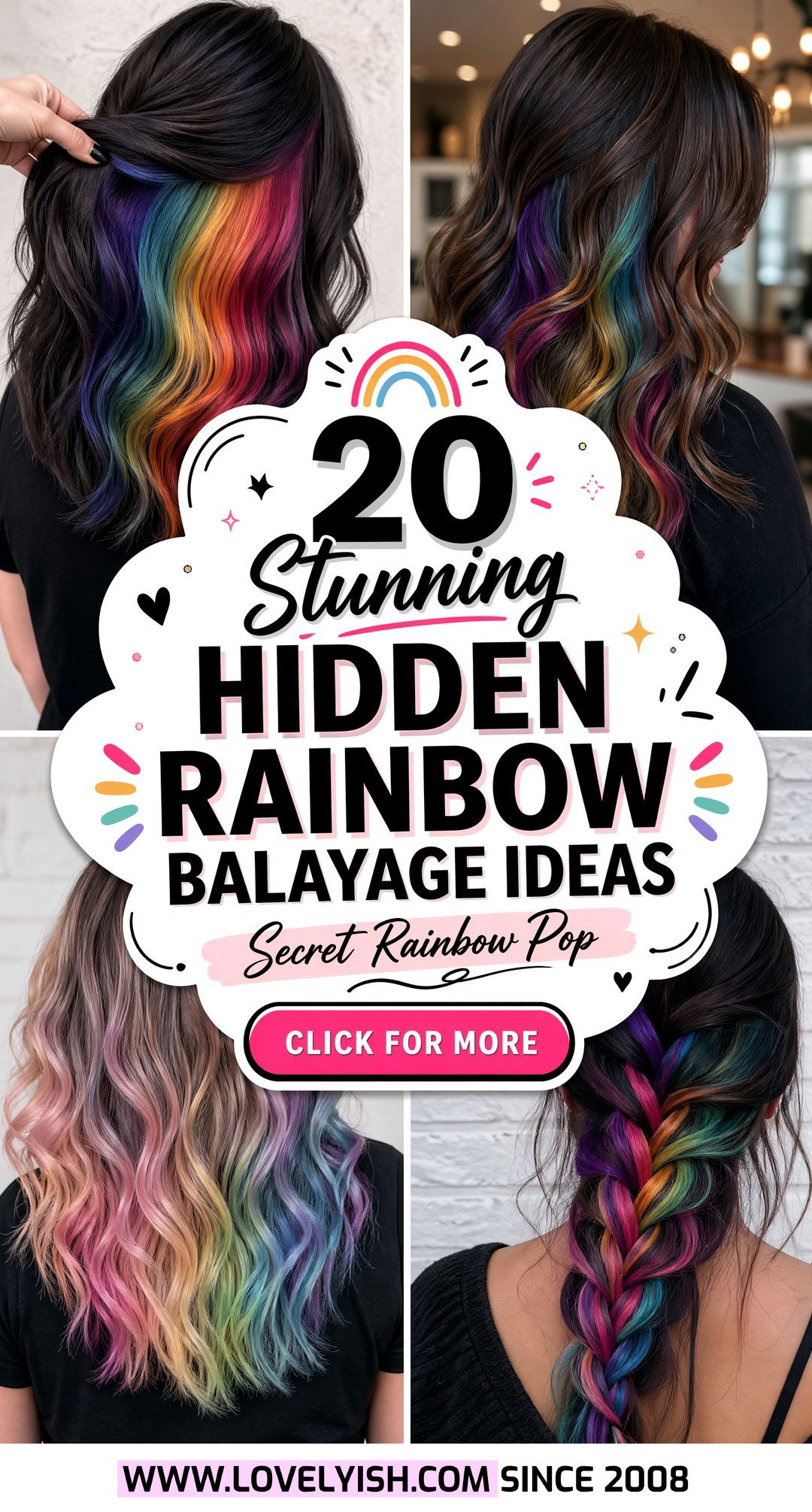 20 Stunning Hidden Rainbow Balayage Ideas To Try Right Now - 20 Stunning Hidden Rainbow Balayage Ideas To Try Right Now