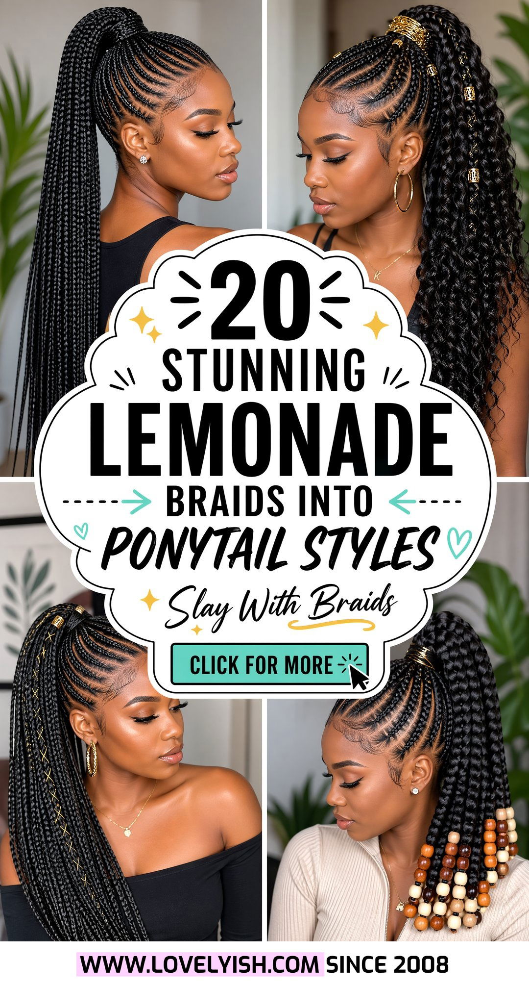 20 Stunning Lemonade Braids Into Ponytail Styles To Try - 20 Stunning Lemonade Braids Into Ponytail Styles To Try