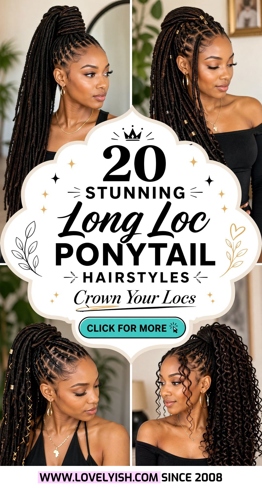 20 Stunning Long Loc Ponytail Hairstyles for Women to Try - 20 Stunning Long Loc Ponytail Hairstyles for Women to Try