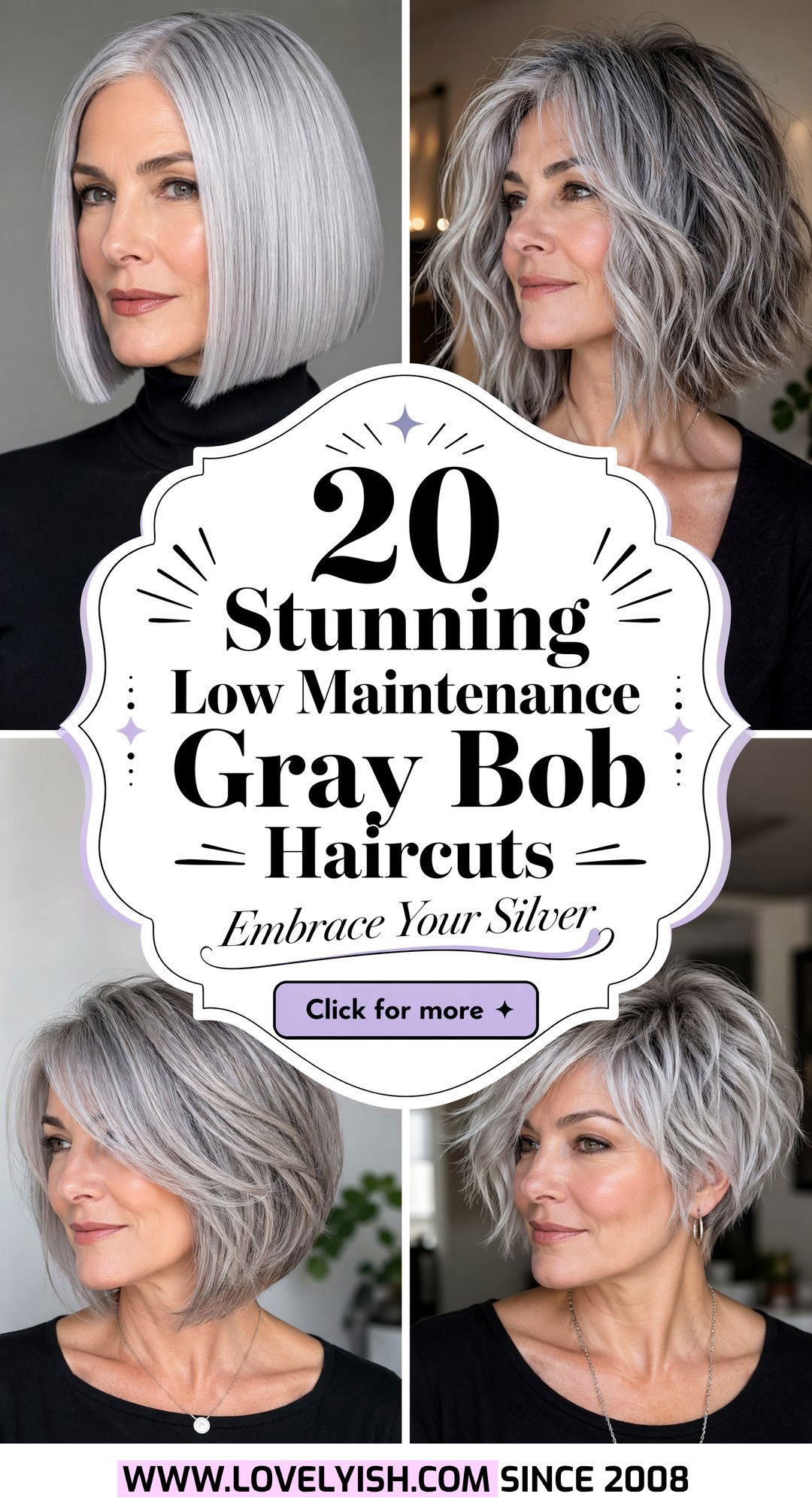 20 Stunning Low Maintenance Gray Bob Haircut Ideas to Try - 20 Stunning Low Maintenance Gray Bob Haircut Ideas to Try