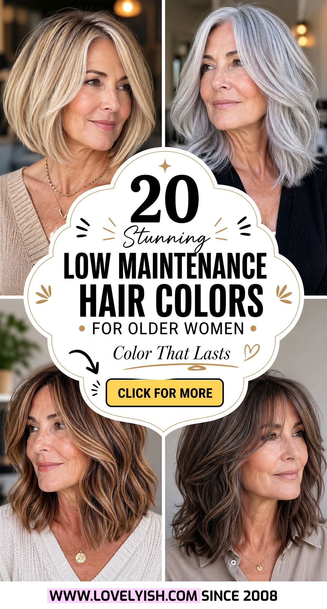 20 Stunning Low Maintenance Hair Colors for Older Women - 20 Stunning Low Maintenance Hair Colors for Older Women