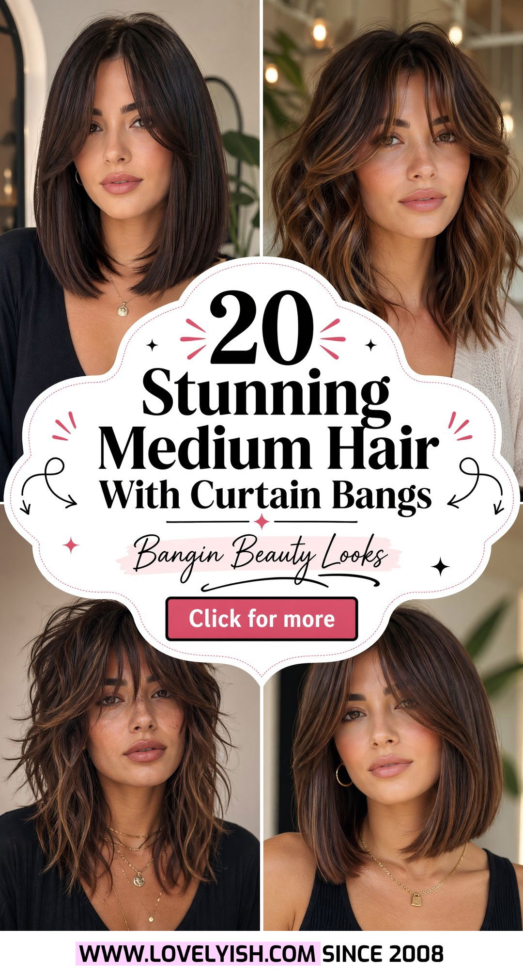 20 Stunning Medium Hair With Curtain Bangs to Inspire You - 20 Stunning Medium Hair With Curtain Bangs to Inspire You