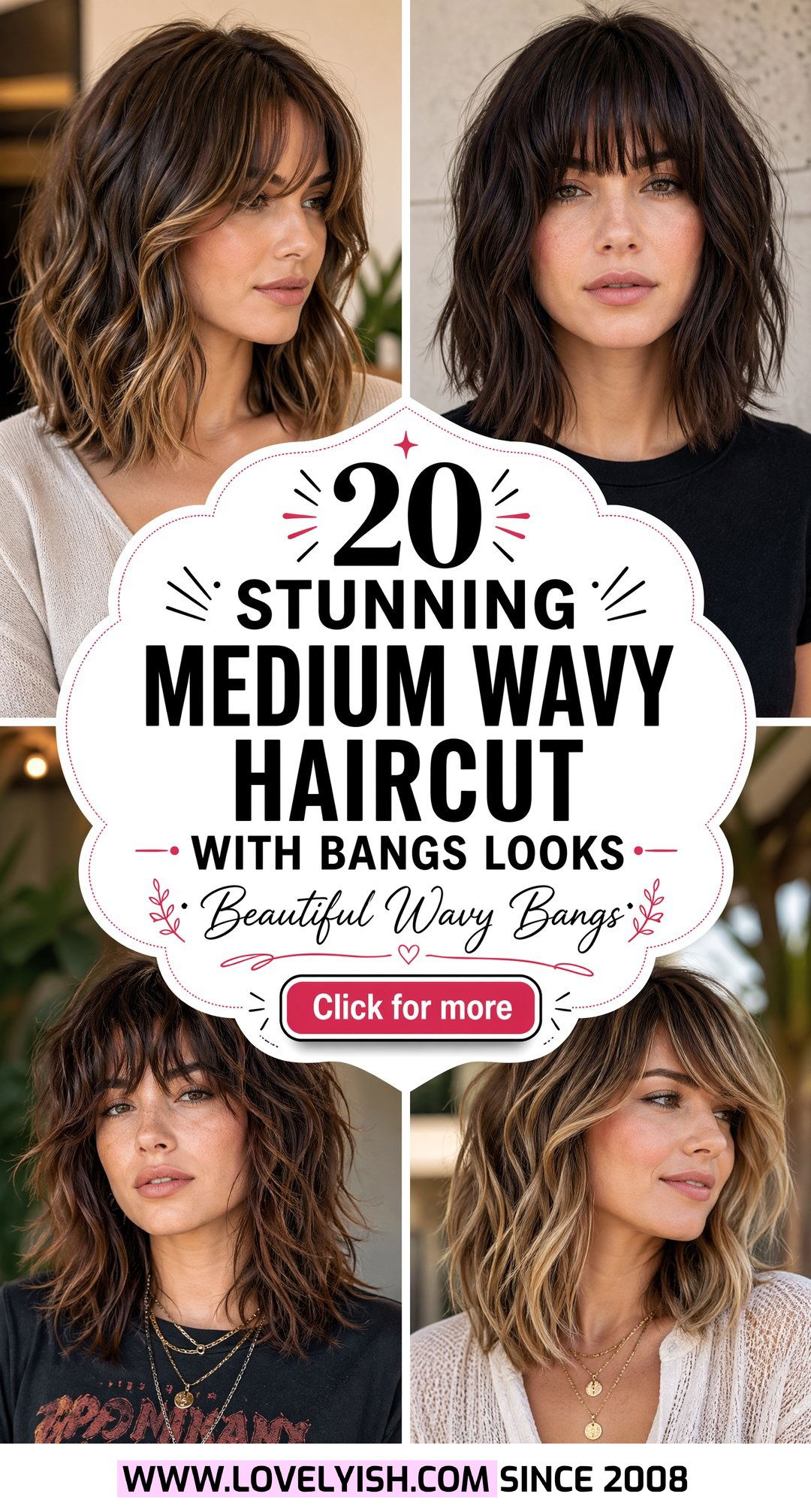20 Stunning Medium Wavy Haircut With Bangs Looks to Try - 20 Stunning Medium Wavy Haircut With Bangs Looks to Try