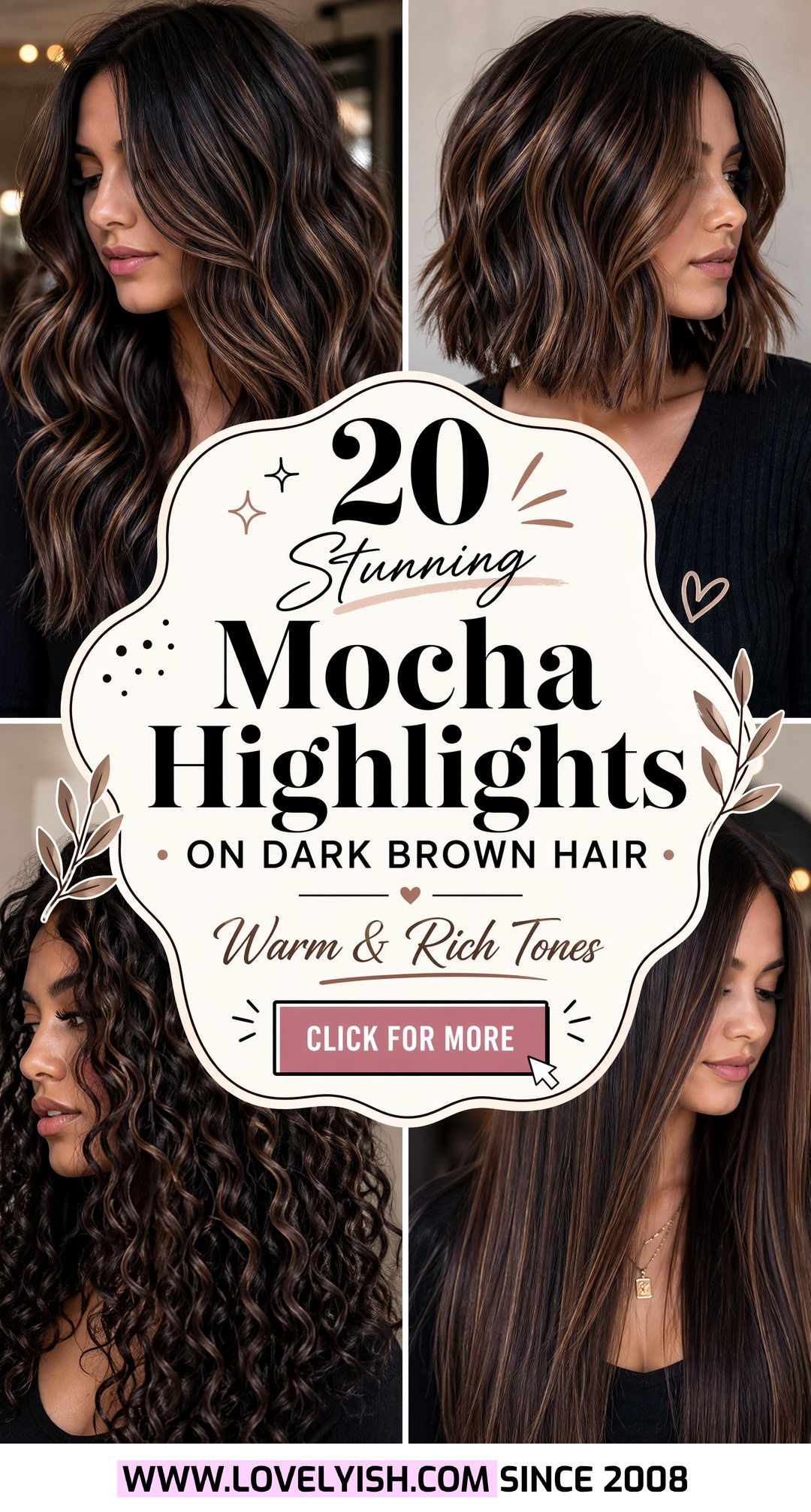 20 Stunning Mocha Highlights on Dark Brown Hair to Try Now - 20 Stunning Mocha Highlights on Dark Brown Hair to Try Now