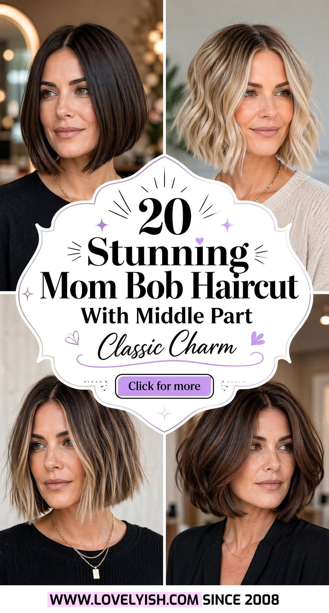 20 Stunning Mom Bob Haircut With Middle Part Inspirations - 20 Stunning Mom Bob Haircut With Middle Part Inspirations