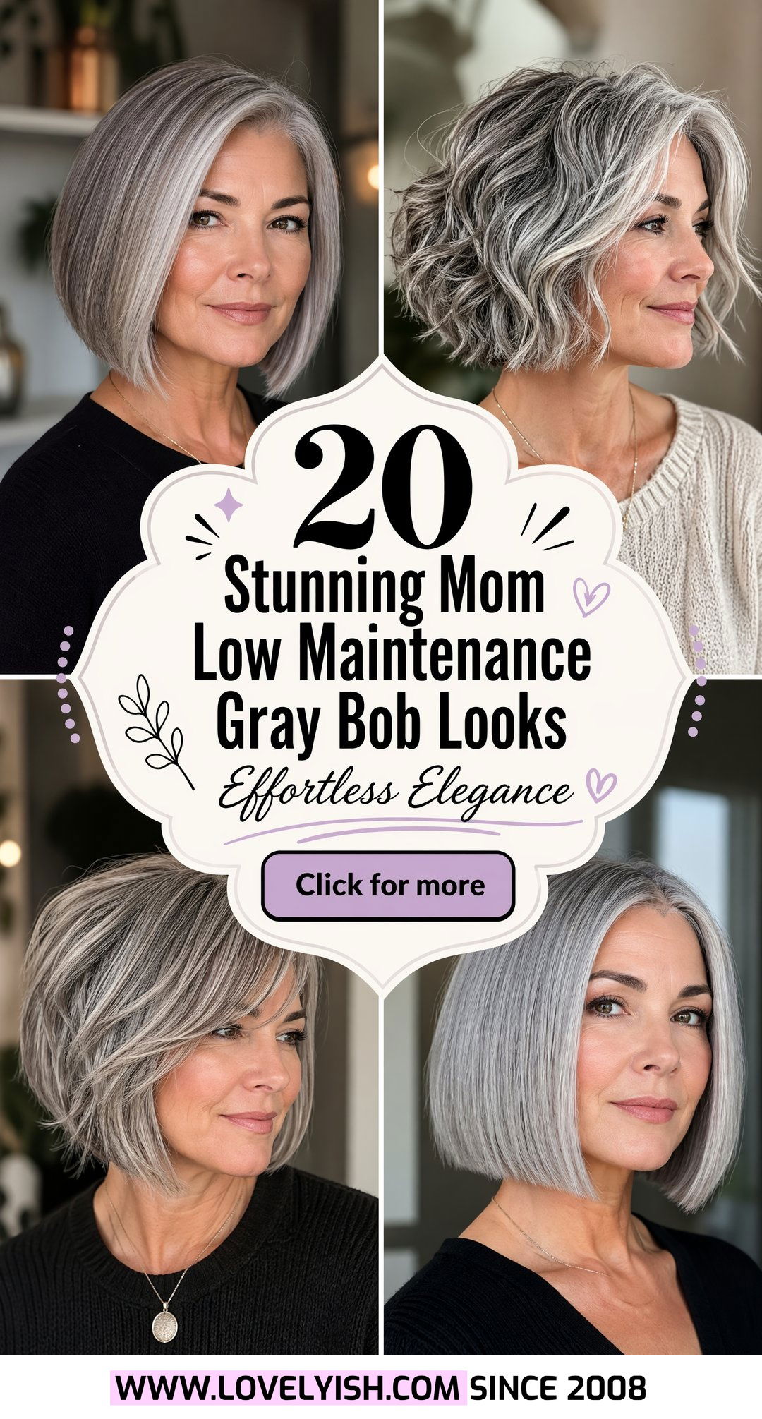 20 Stunning Mom Low Maintenance Gray Bob Looks To Try Now - 20 Stunning Mom Low Maintenance Gray Bob Looks To Try Now