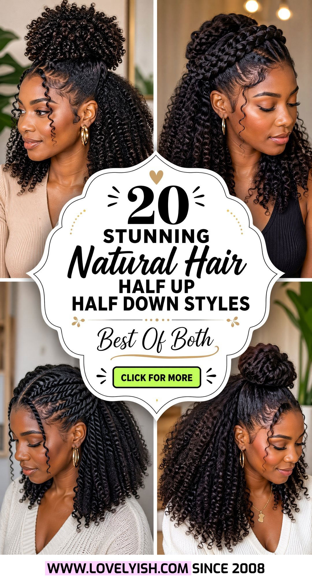 20 Stunning Natural Hair Half Up Half Down Styles to Love - 20 Stunning Natural Hair Half Up Half Down Styles to Love