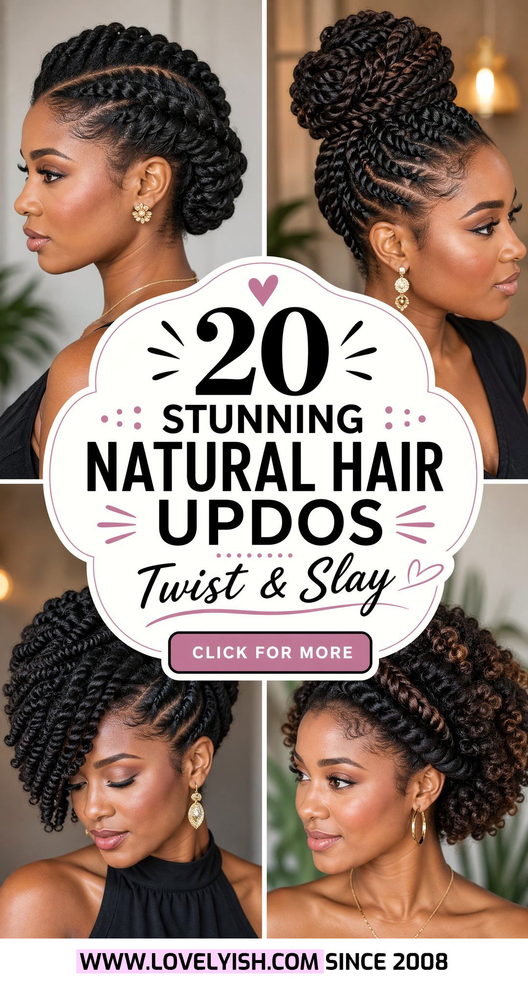 20 Stunning Natural Hair Updo with Twists for Any Event - 20 Stunning Natural Hair Updo with Twists for Any Event