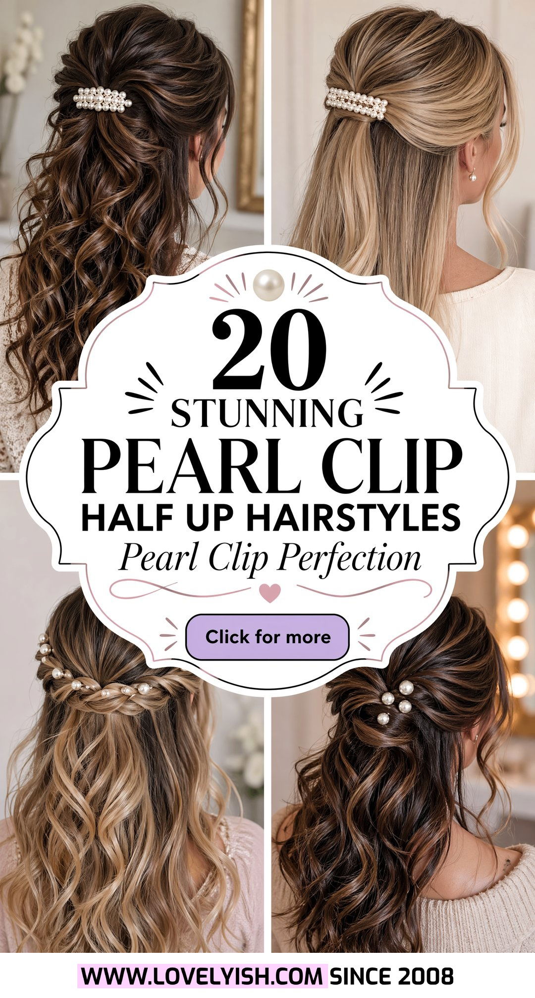 20 Stunning Pearl Clip Half Up Hairstyle Ideas for Any Event - 20 Stunning Pearl Clip Half Up Hairstyle Ideas for Any Event