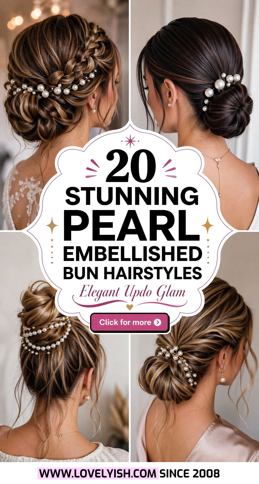 20 Stunning Pearl Embellished Bun Hairstyle Ideas for Elegance - 20 Stunning Pearl Embellished Bun Hairstyle Ideas for Elegance