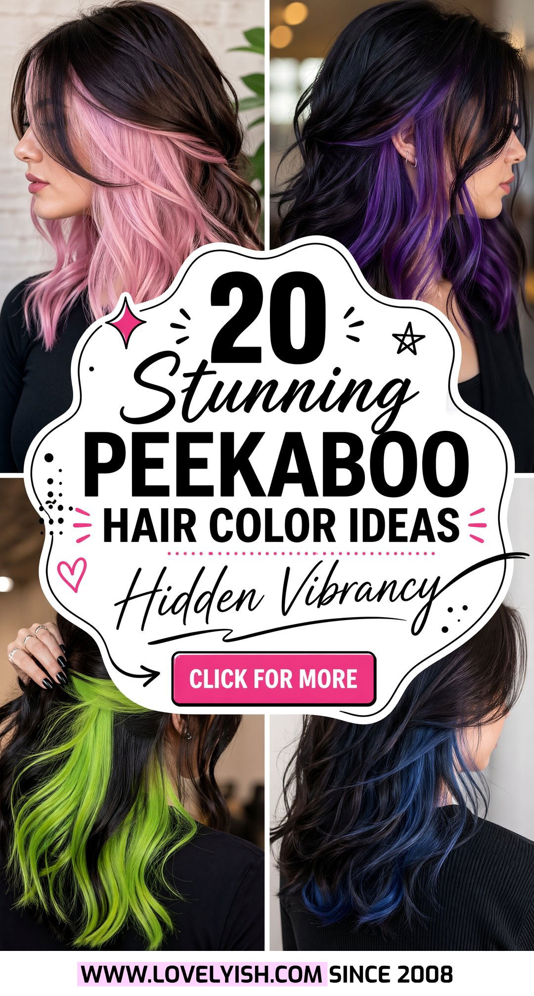 20 Stunning Peekaboo Hair Color Ideas to Elevate Your Style - 20 Stunning Peekaboo Hair Color Ideas to Elevate Your Style
