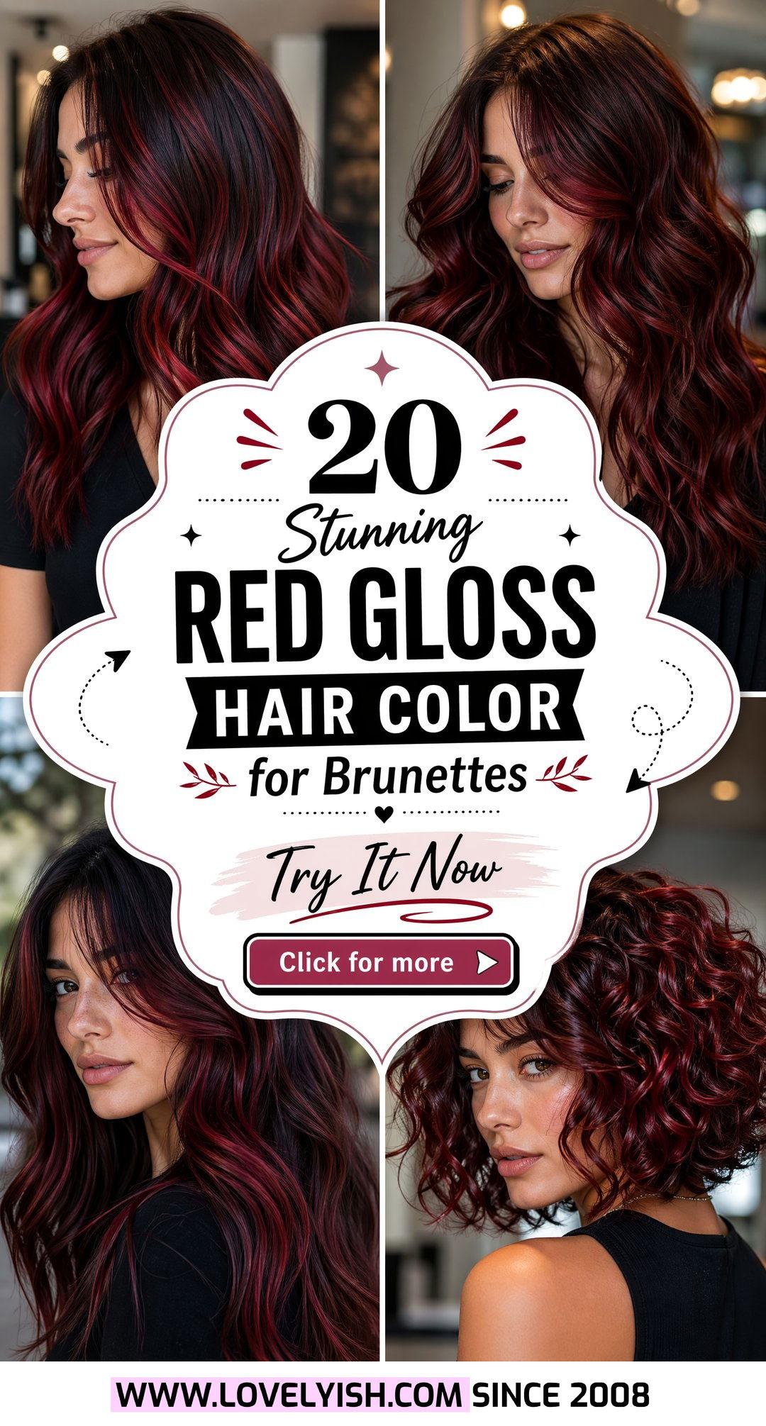 20 Stunning Red Gloss Hair Color for Brunettes to Try Now - 20 Stunning Red Gloss Hair Color for Brunettes to Try Now