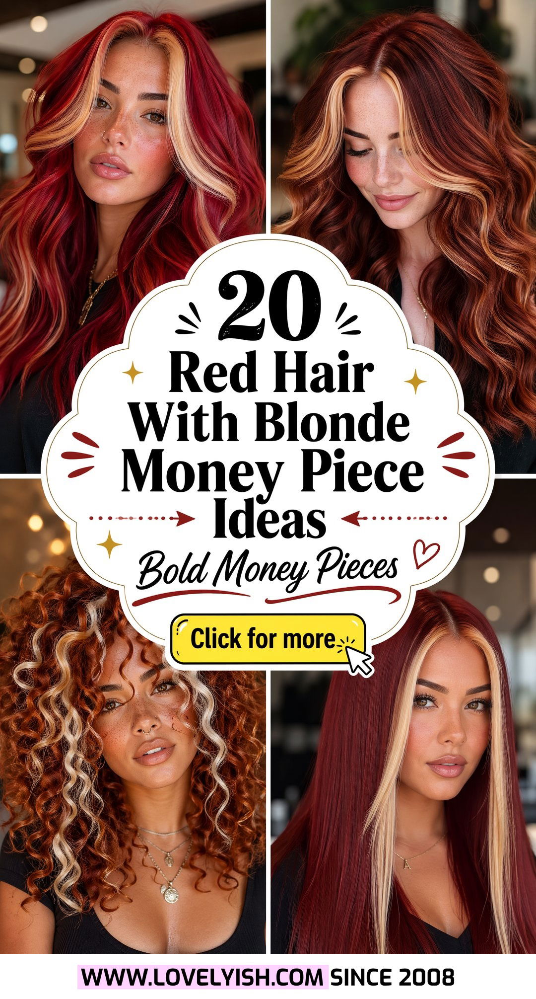 20 Stunning Red Hair With Blonde Money Piece Ideas to Try - 20 Stunning Red Hair With Blonde Money Piece Ideas to Try