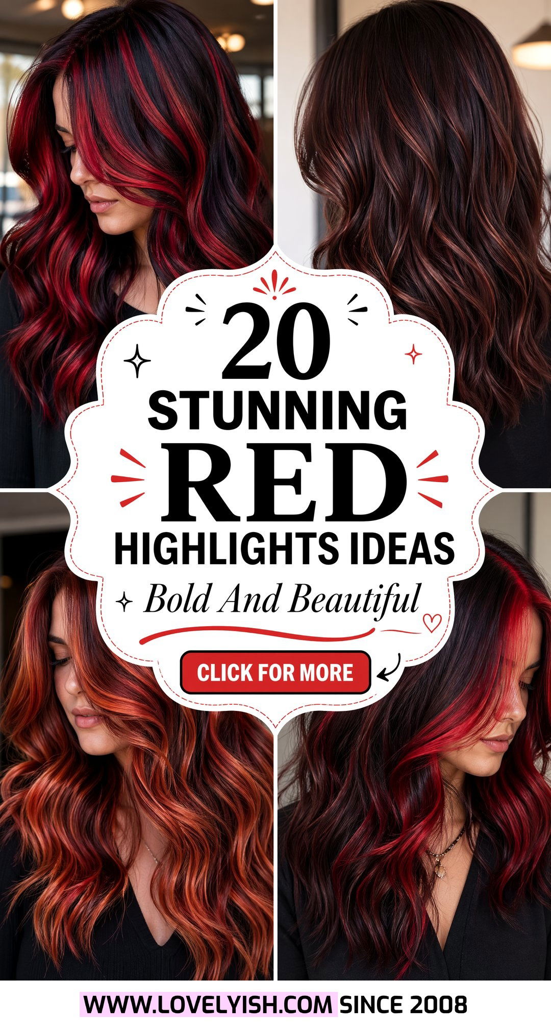 20 Stunning Red Highlights on Dark Brown Hair for a Bold Vibe - 20 Stunning Red Highlights on Dark Brown Hair for a Bold Vibe