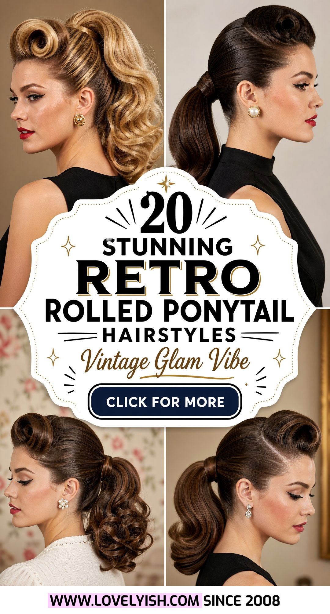 20 Stunning Retro Rolled Ponytail Hairstyle Ideas For You - 20 Stunning Retro Rolled Ponytail Hairstyle Ideas For You