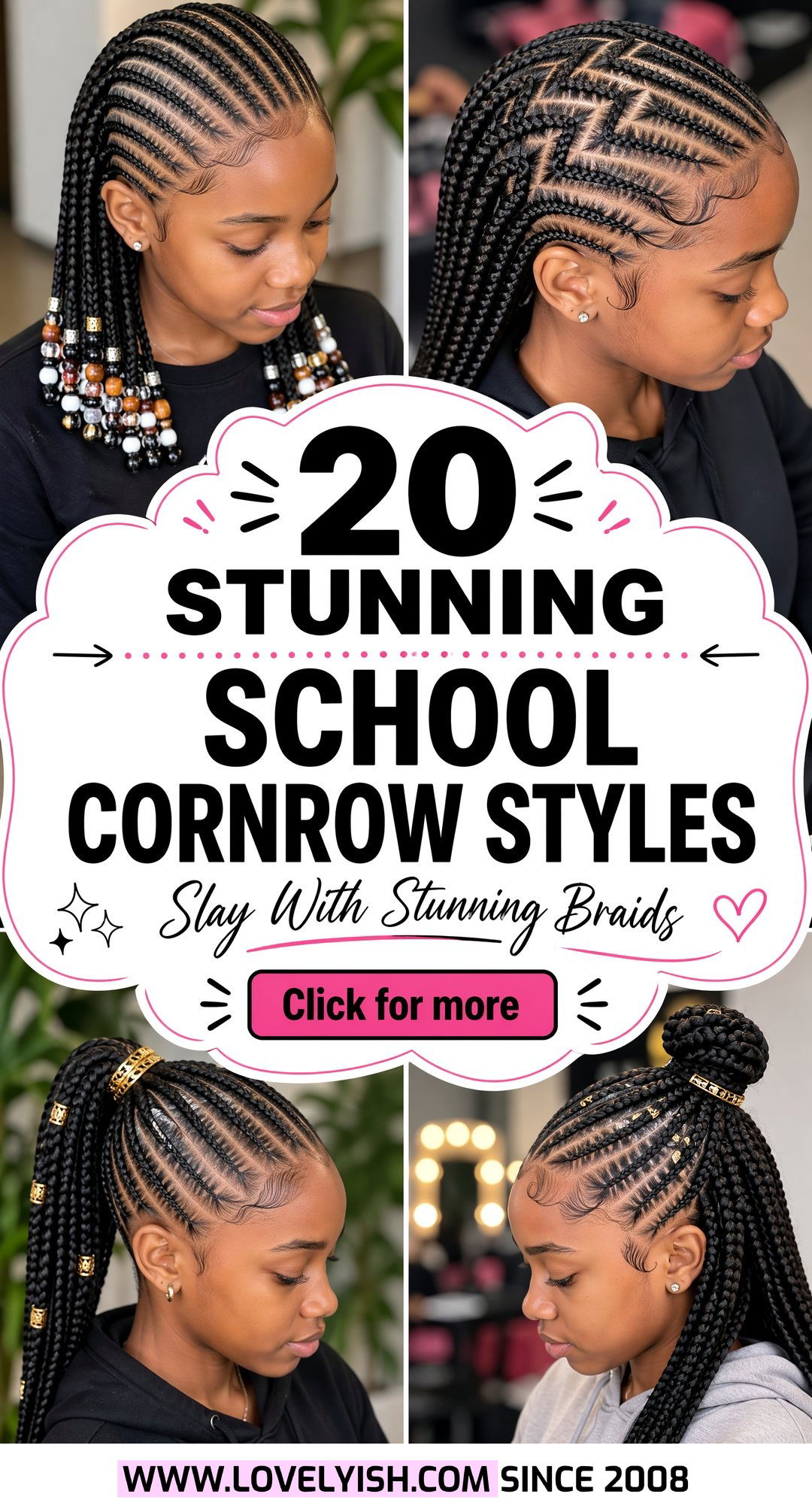20 Stunning School Cornrow Styles for Black Girls to Try - 20 Stunning School Cornrow Styles for Black Girls to Try