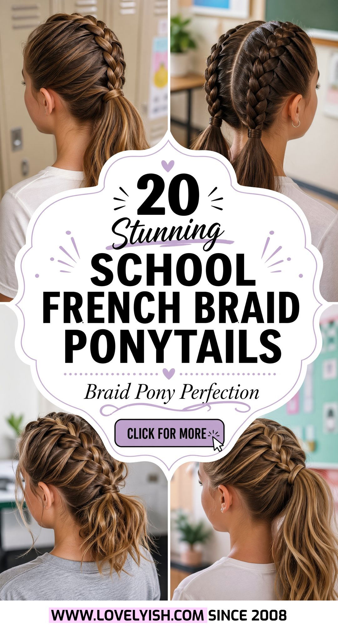 20 Stunning School French Braid Ponytail Ideas for Students - 20 Stunning School French Braid Ponytail Ideas for Students