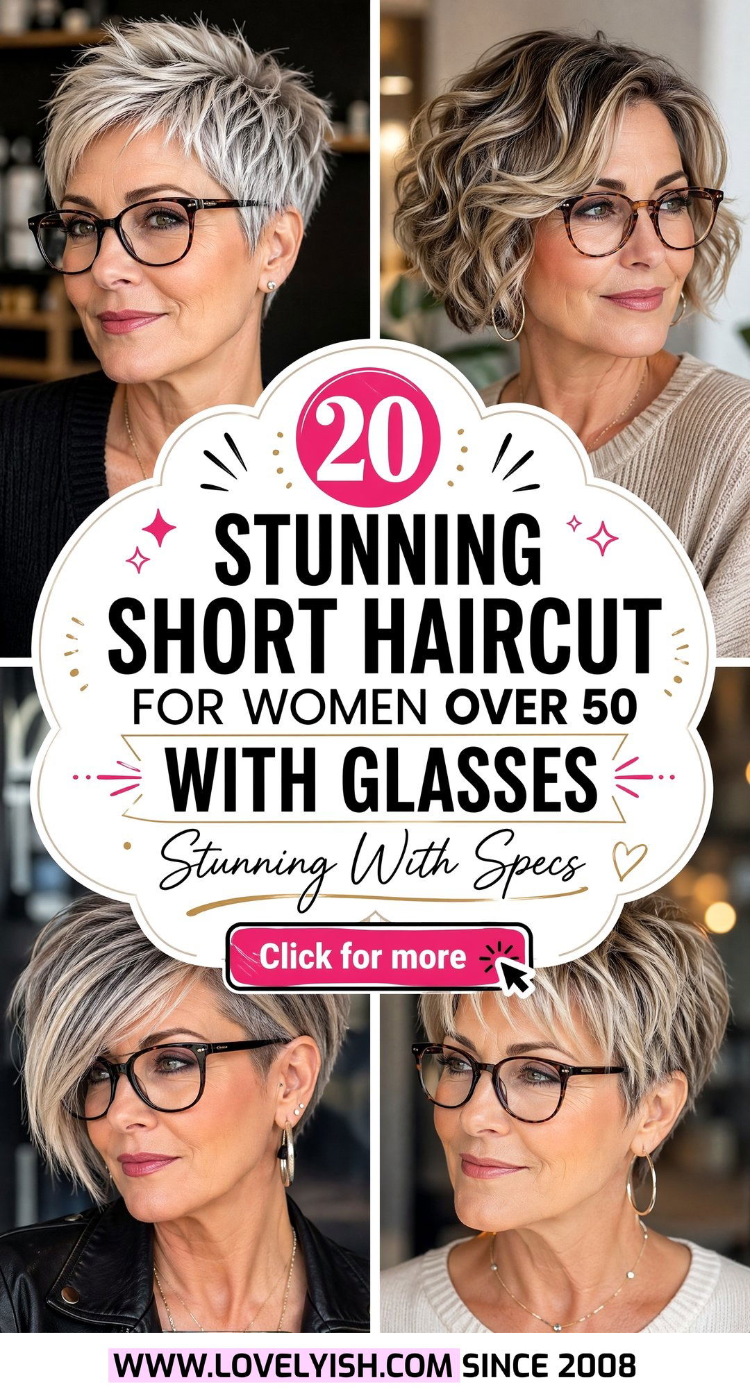 20 Stunning Short Haircut for Women Over 50 With Glasses - 20 Stunning Short Haircut for Women Over 50 With Glasses