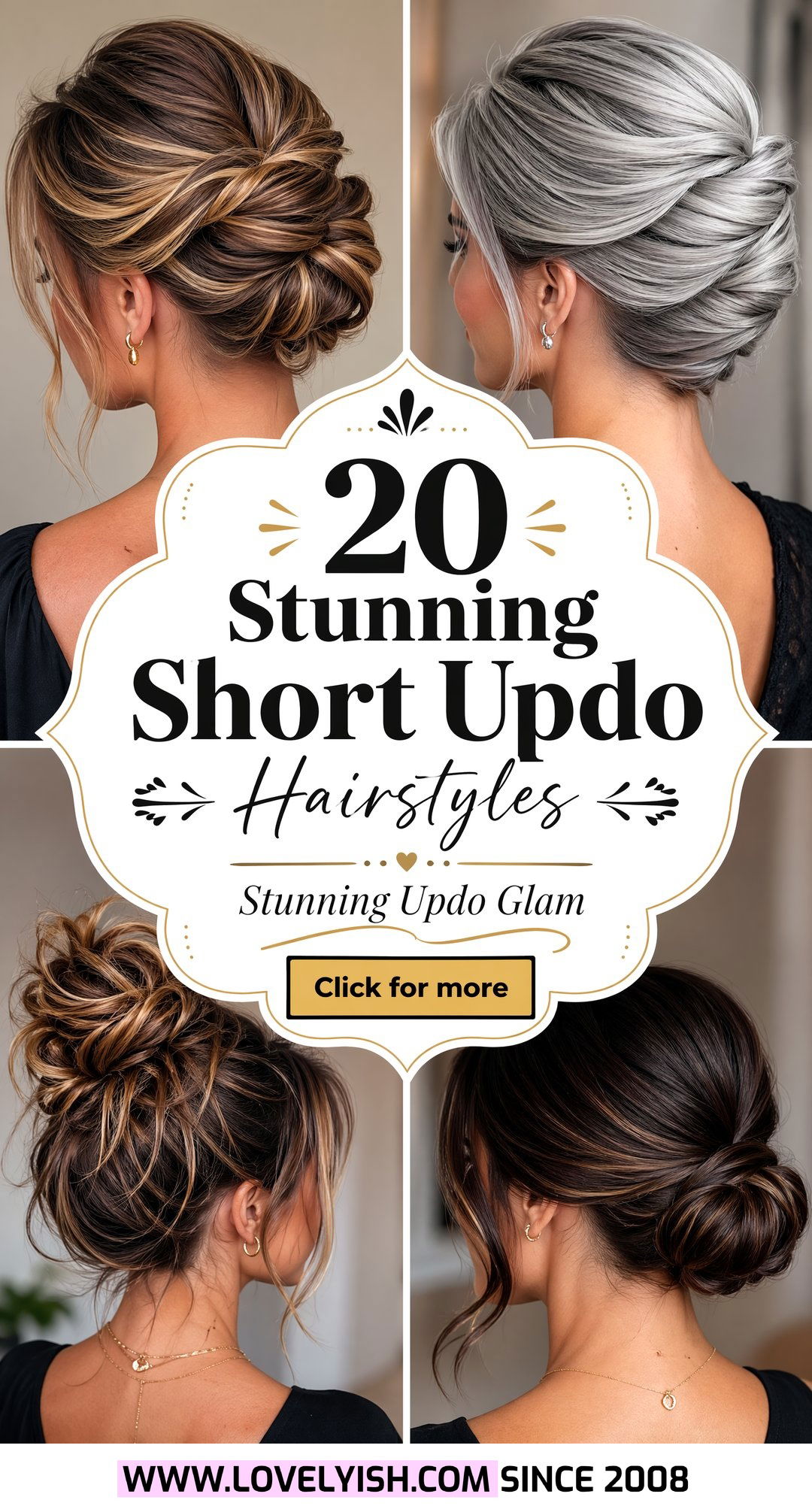 20 Stunning Short Updo Hairstyle Ideas for Older Women to Try - 20 Stunning Short Updo Hairstyle Ideas for Older Women to Try