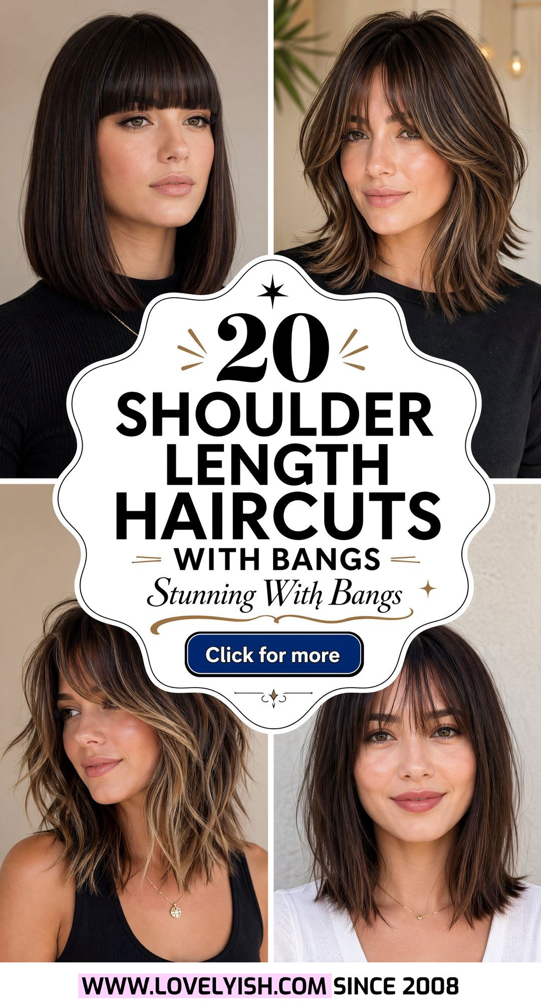 20 Stunning Shoulder Length Haircuts with Bangs to Try Now - 20 Stunning Shoulder Length Haircuts with Bangs to Try Now
