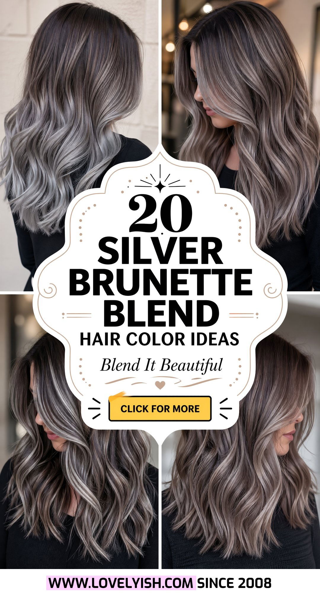 20 Stunning Silver Brunette Blend Hair Color Ideas to Try - 20 Stunning Silver Brunette Blend Hair Color Ideas to Try